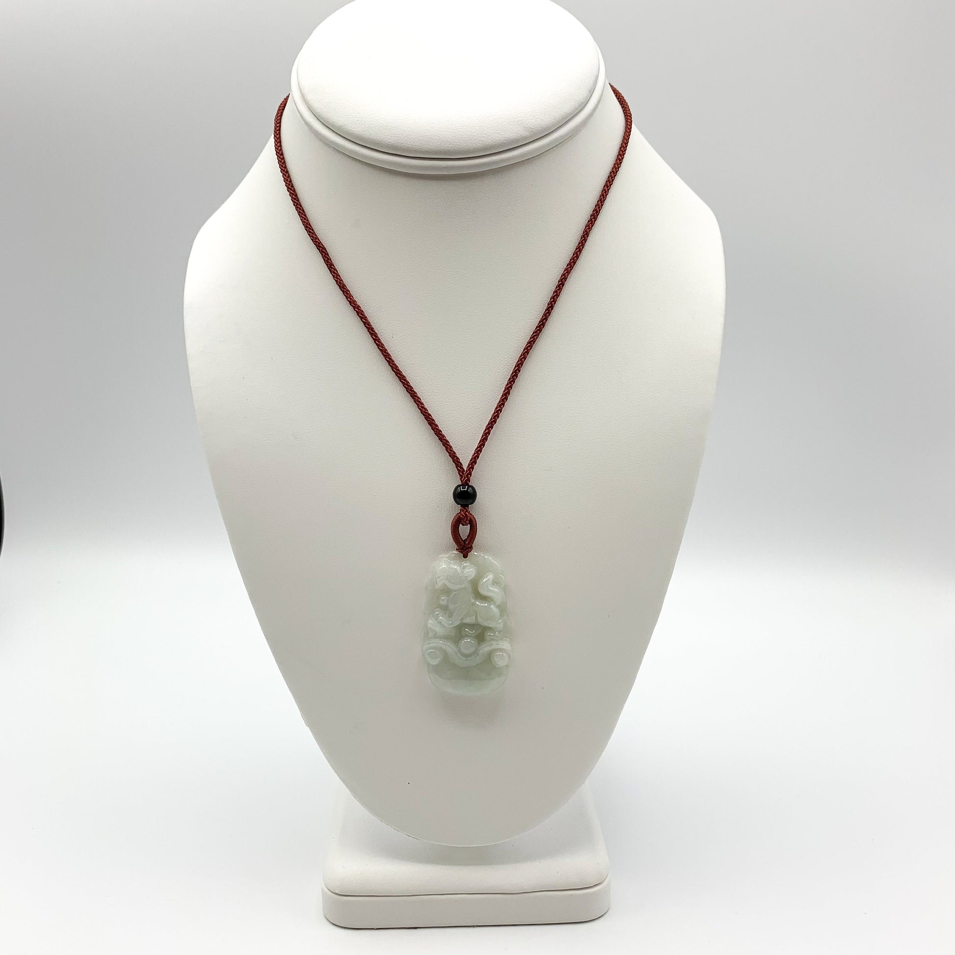 Jadeite Jade Dog Chinese Zodiac Carved Pendant Necklace, YJ-0321-0328270-2 - AriaDesignCollection