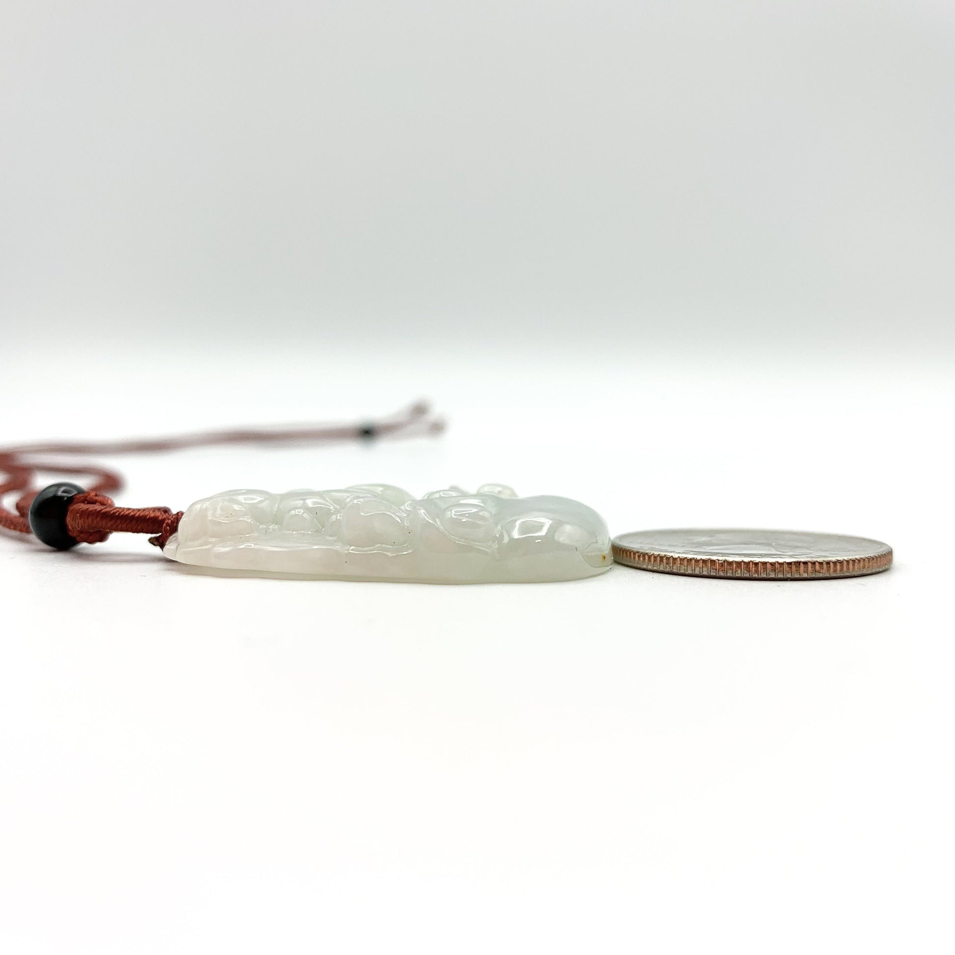 Jadeite Jade Dog Chinese Zodiac Carved Pendant Necklace, YJ-0321-0328270-2 - AriaDesignCollection