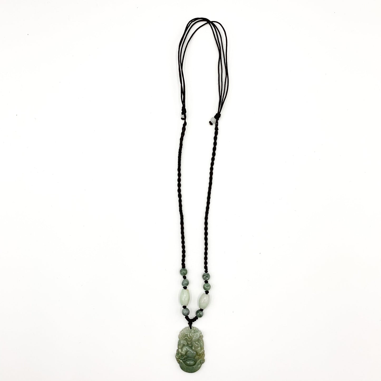 Horse Jadeite Chinese Zodiac Rustic Carved Pendant Necklace, YW-0110-1646545148 - AriaDesignCollection