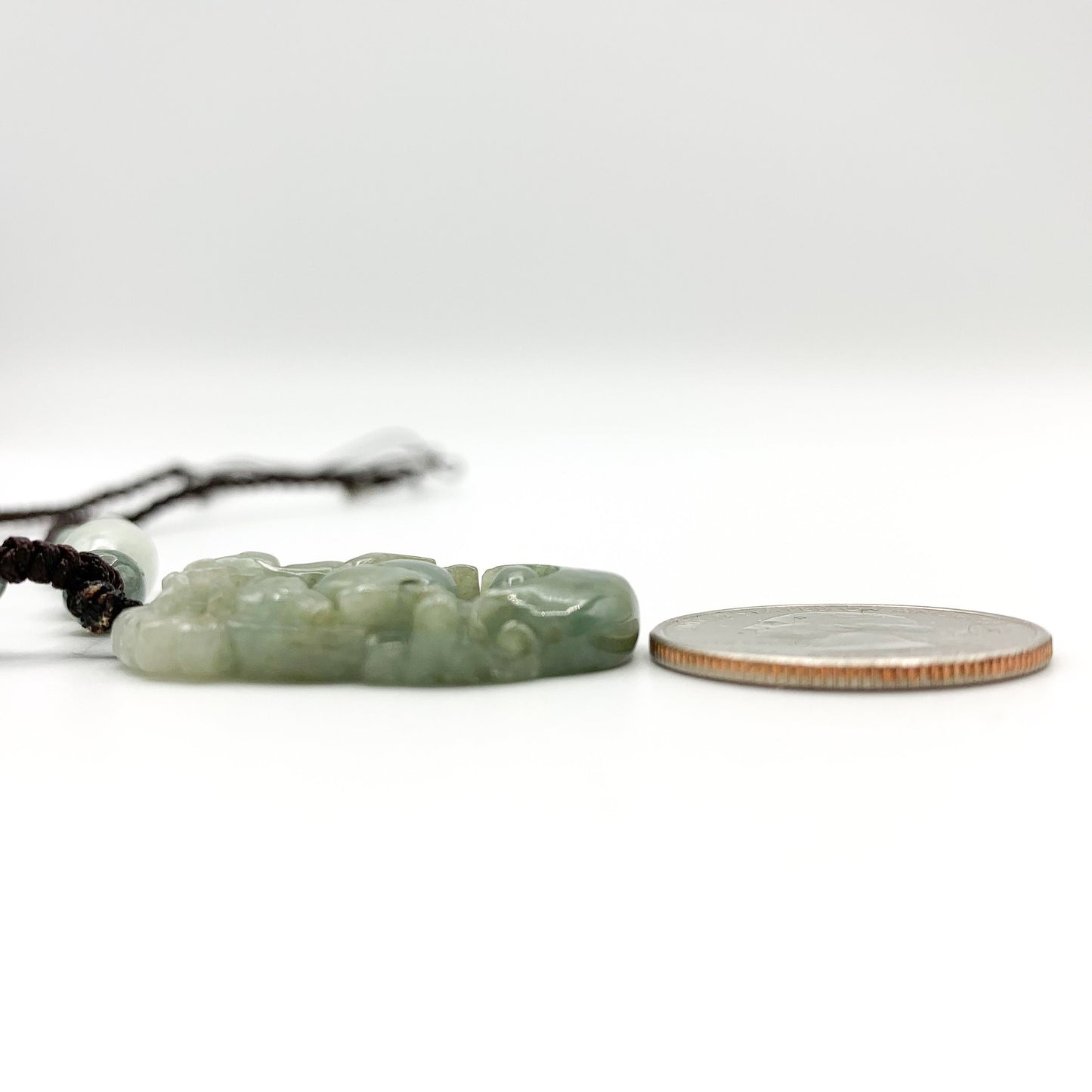 Horse Jadeite Chinese Zodiac Rustic Carved Pendant Necklace, YW-0110-1646545148 - AriaDesignCollection