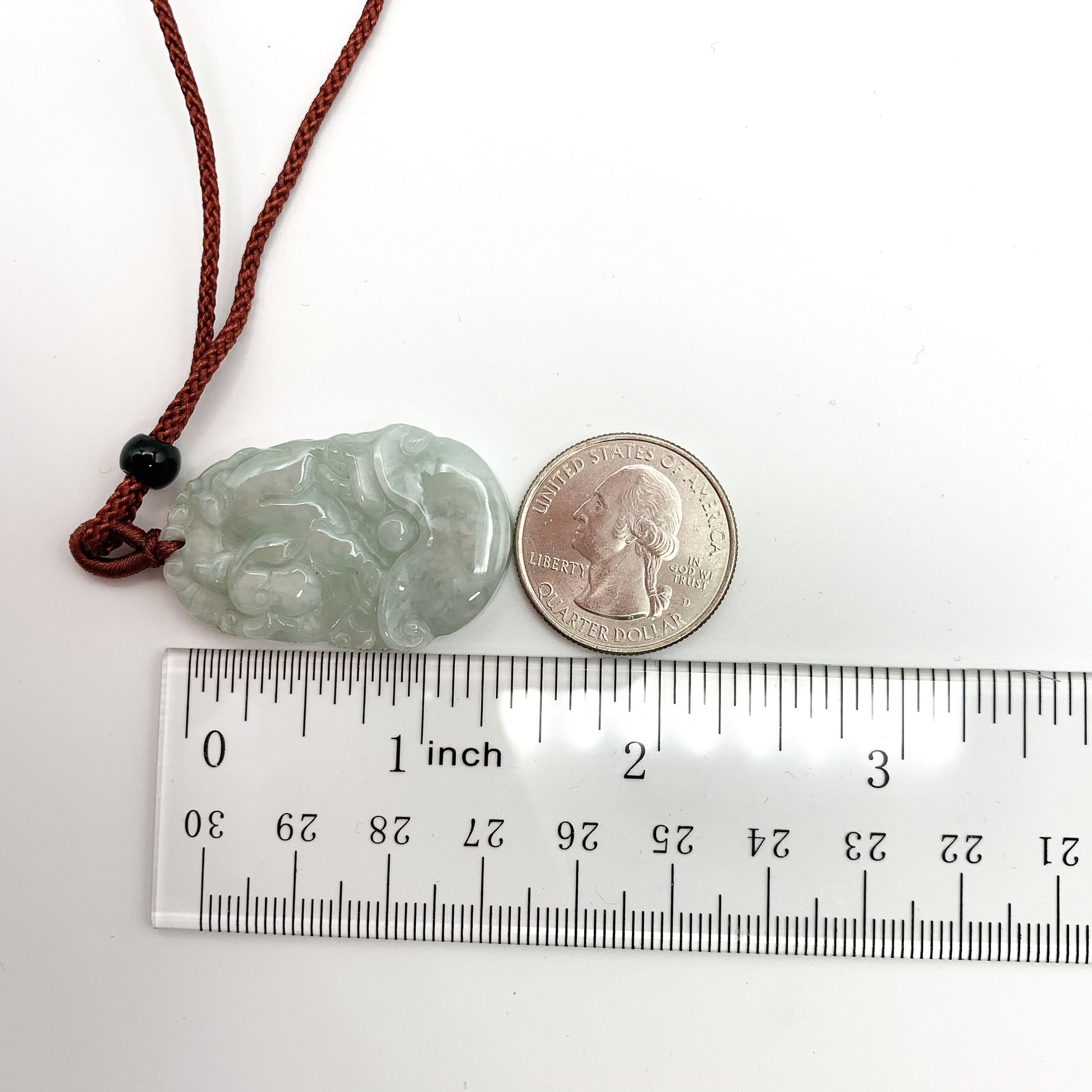 Jadeite Jade Pig Boar Chinese Zodiac Carved Pendant Necklace, YJ-0321-0328270-3 - AriaDesignCollection