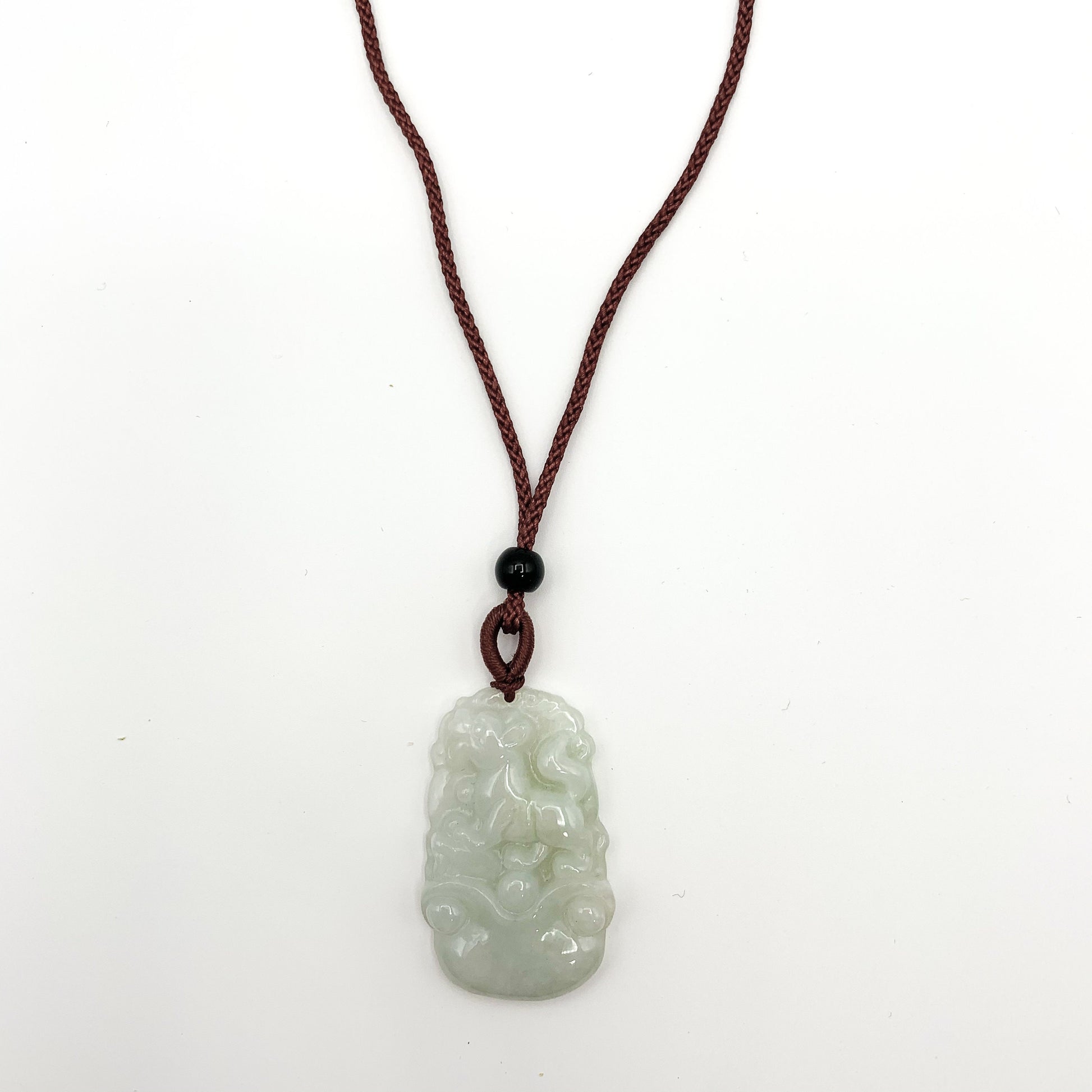 Jadeite Jade Dog Chinese Zodiac Carved Pendant Necklace, YJ-0321-0328270-2 - AriaDesignCollection