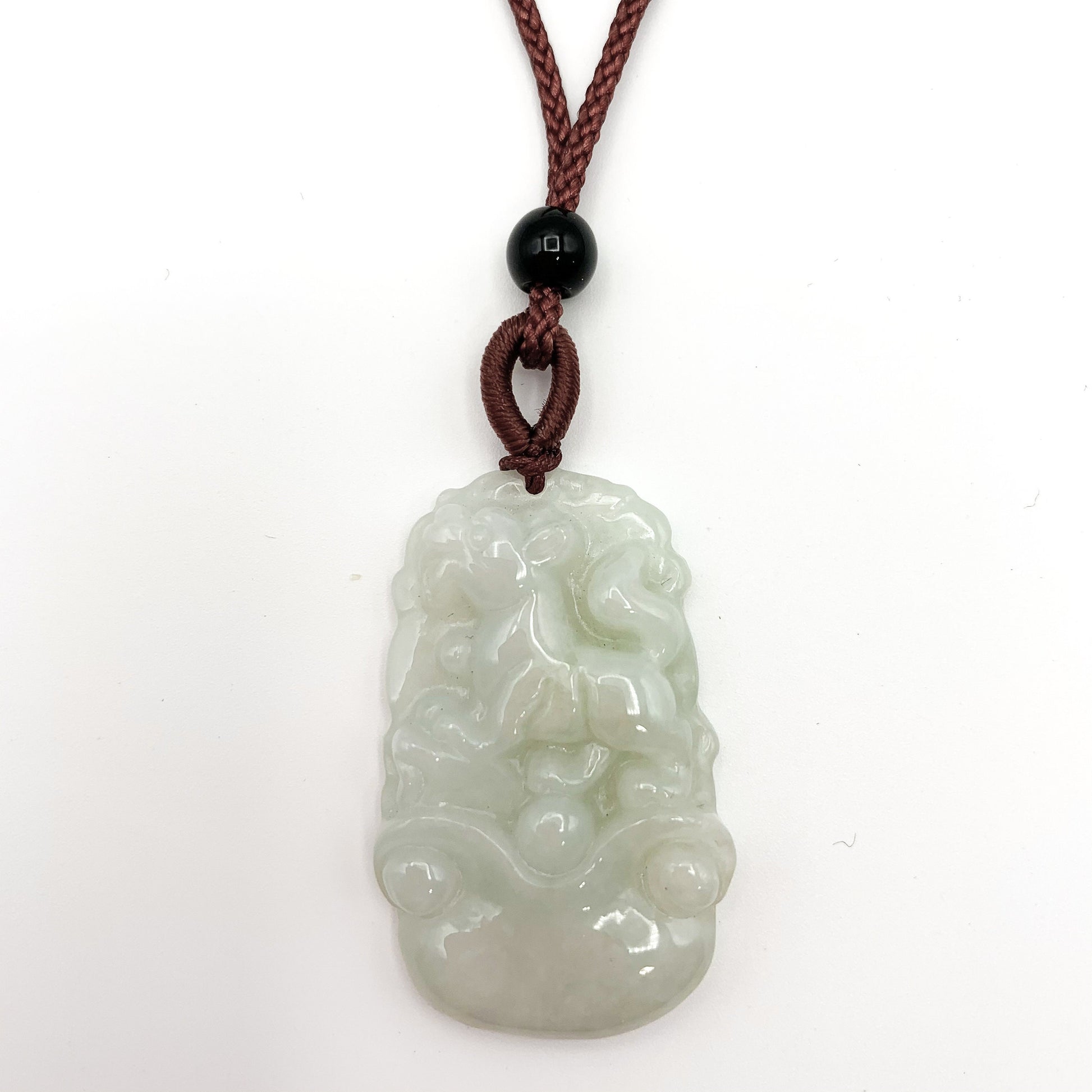 Jadeite Jade Dog Chinese Zodiac Carved Pendant Necklace, YJ-0321-0328270-2 - AriaDesignCollection