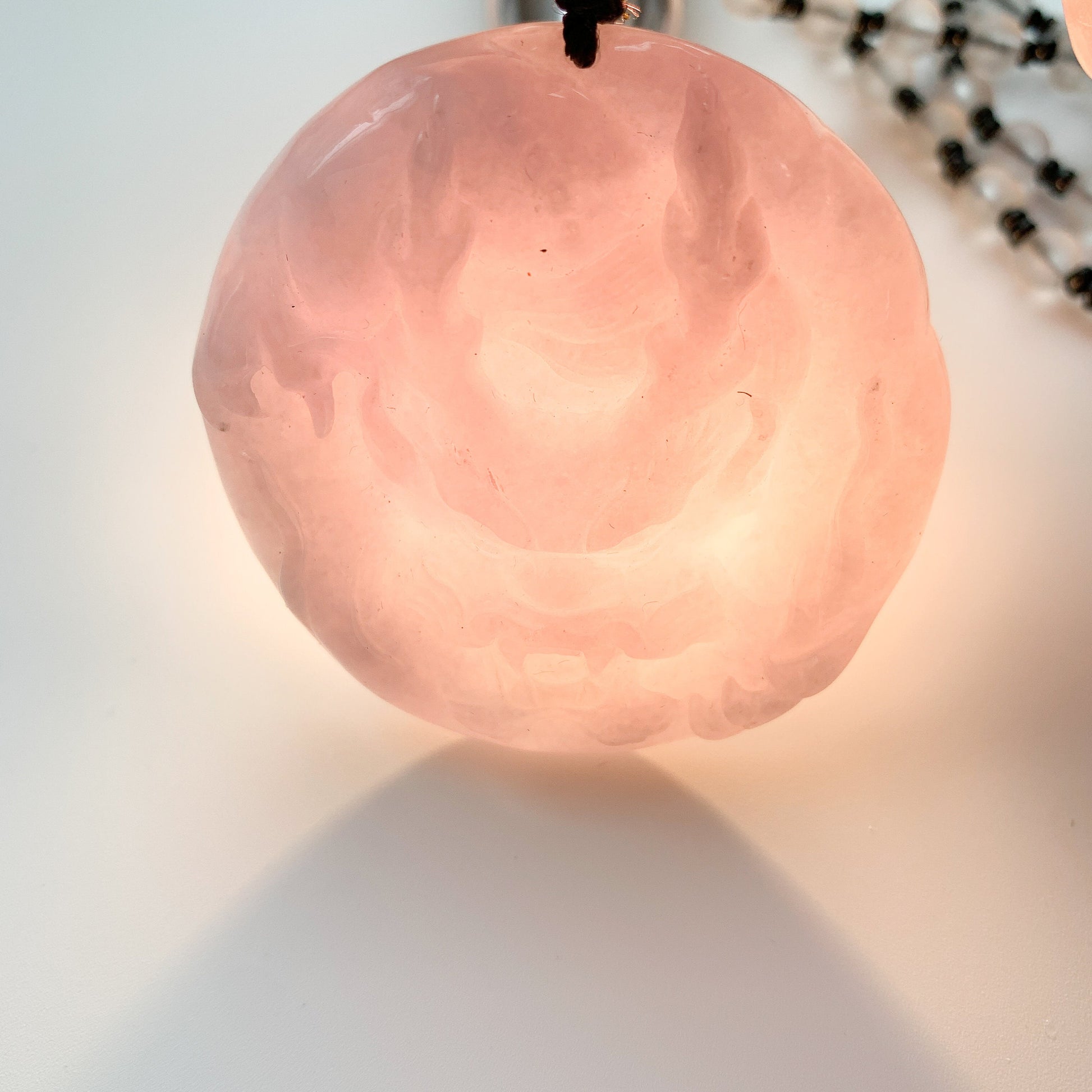 Purple Jadeite Jade Dragon Chinese Zodiac Hand Carved Pendant Necklace, YJ-0321-0345832 - AriaDesignCollection