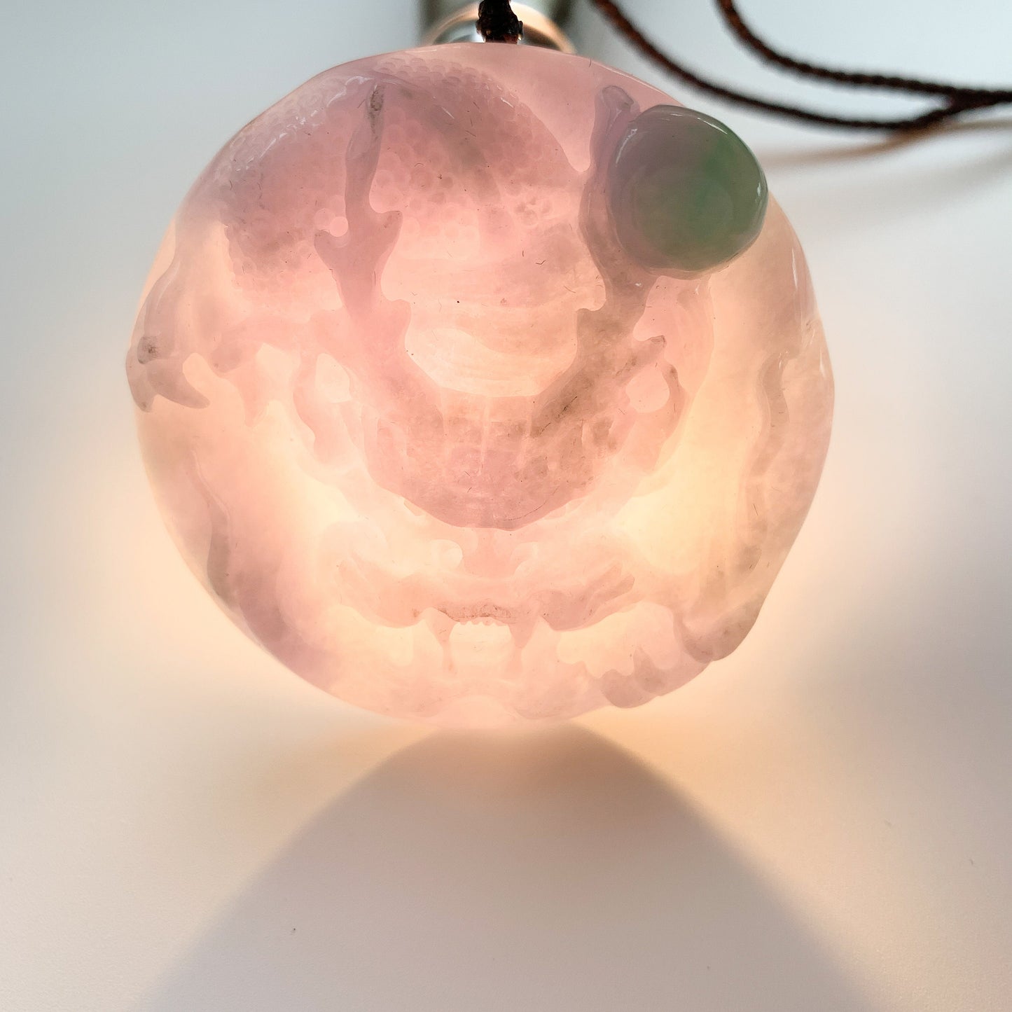 Purple Jadeite Jade Dragon Chinese Zodiac Hand Carved Pendant Necklace, YJ-0321-0332176 - AriaDesignCollection