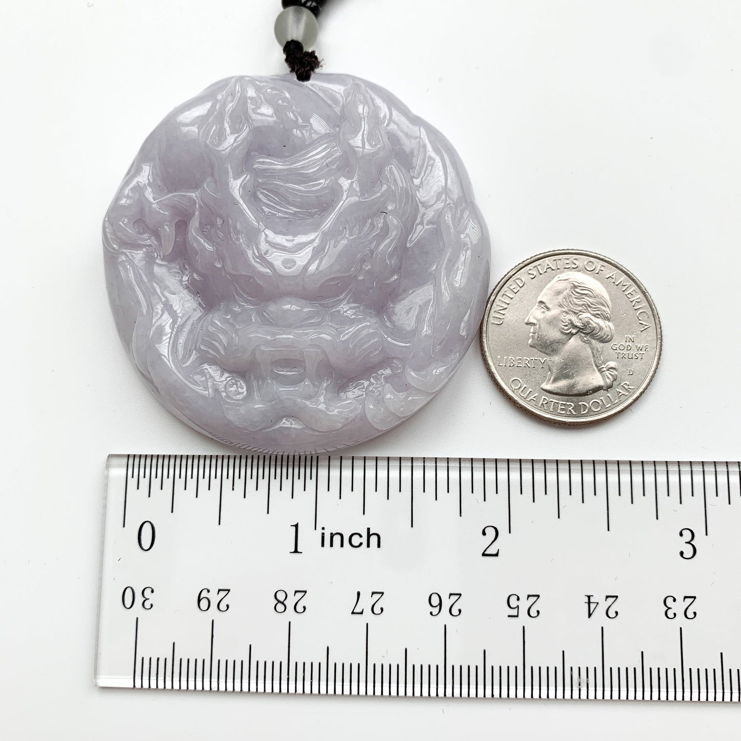 Purple Jadeite Jade Dragon Chinese Zodiac Hand Carved Pendant Necklace, YJ-0321-0345832 - AriaDesignCollection
