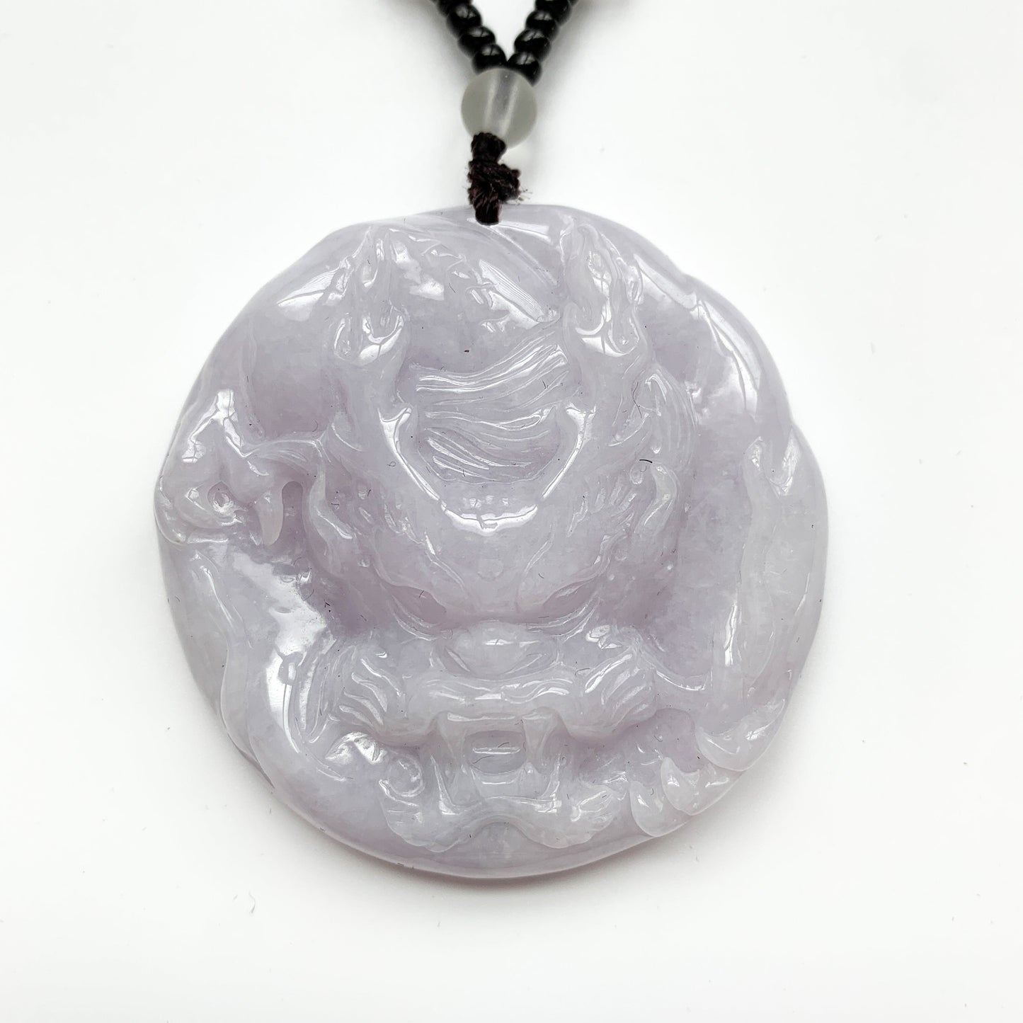 Purple Jadeite Jade Dragon Chinese Zodiac Hand Carved Pendant Necklace, YJ-0321-0345832 - AriaDesignCollection