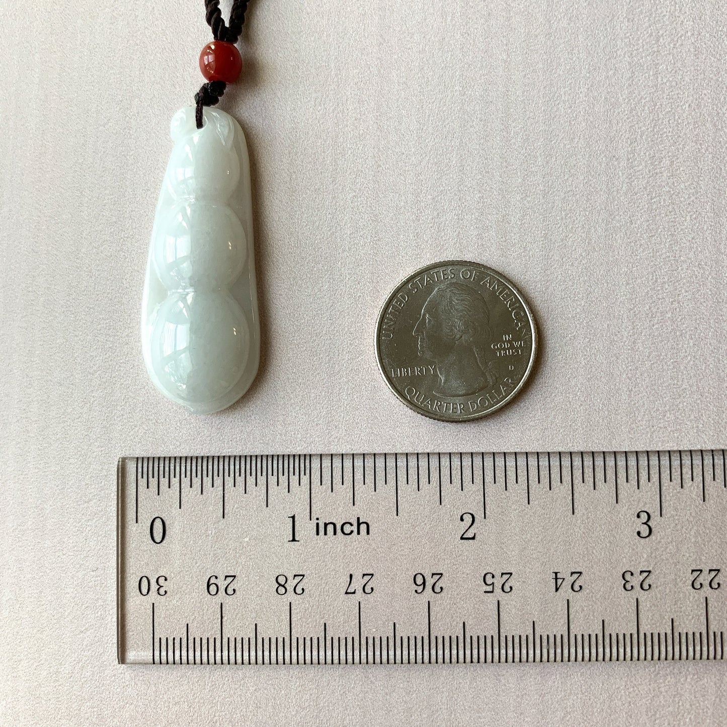 Jadeite Jade Lucky Pea Carved Necklace, Jade Necklace, BJ-0621-0082 - AriaDesignCollection
