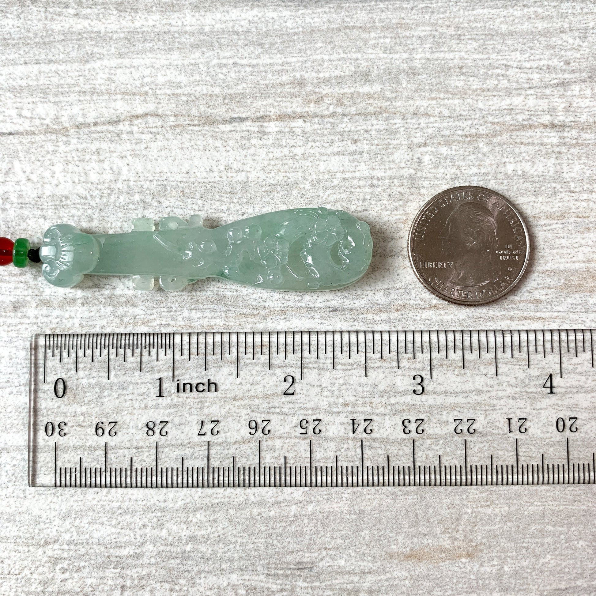 Icy Translucent Jadeite Jade Chinese Lute Pi Pa, 琵琶,Jade Necklace, HY-0621-0093659 - AriaDesignCollection