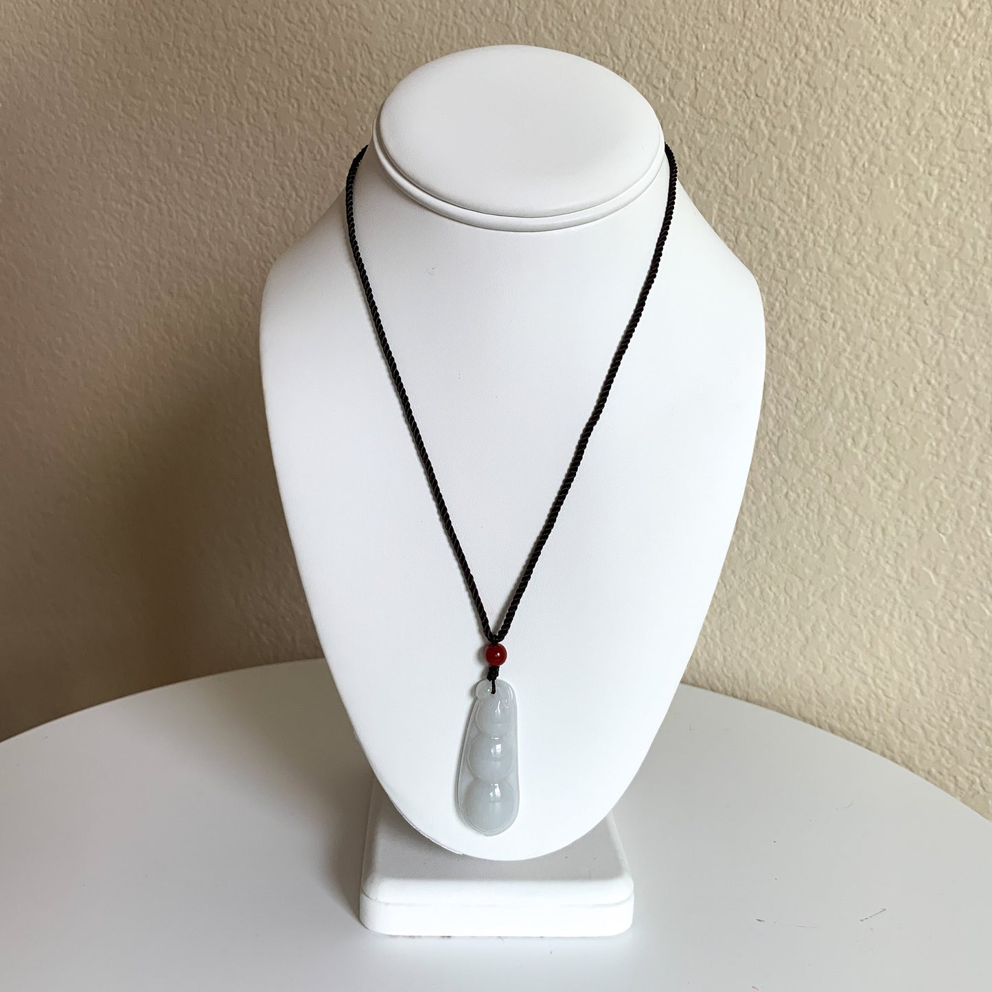 Jadeite Jade Lucky Pea Carved Necklace, Jade Necklace, BJ-0621-0082 - AriaDesignCollection
