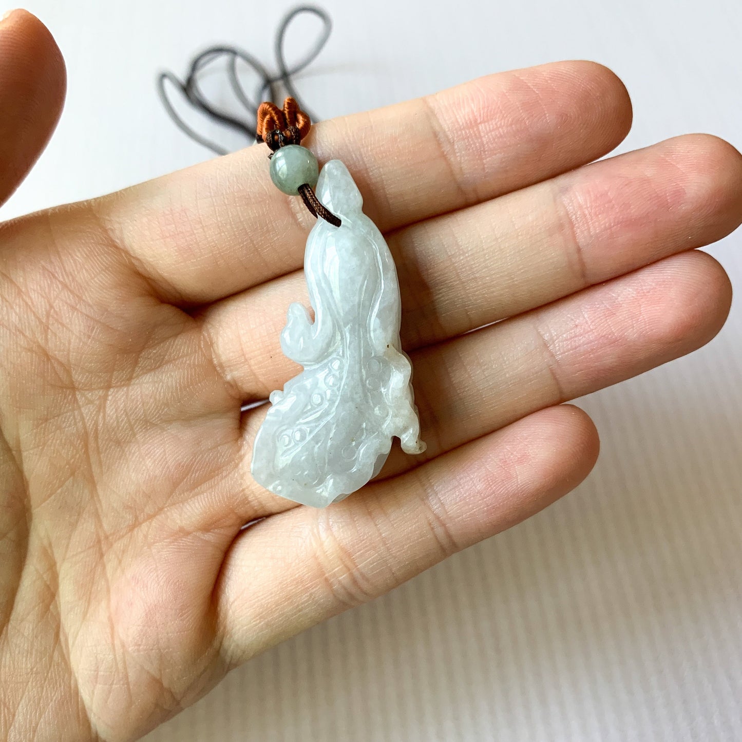 Jadeite Jade Cabbage Necklace, Jade Feng Shui, Jade Luck Pendant Necklace, YW-0110-1647022579 - AriaDesignCollection