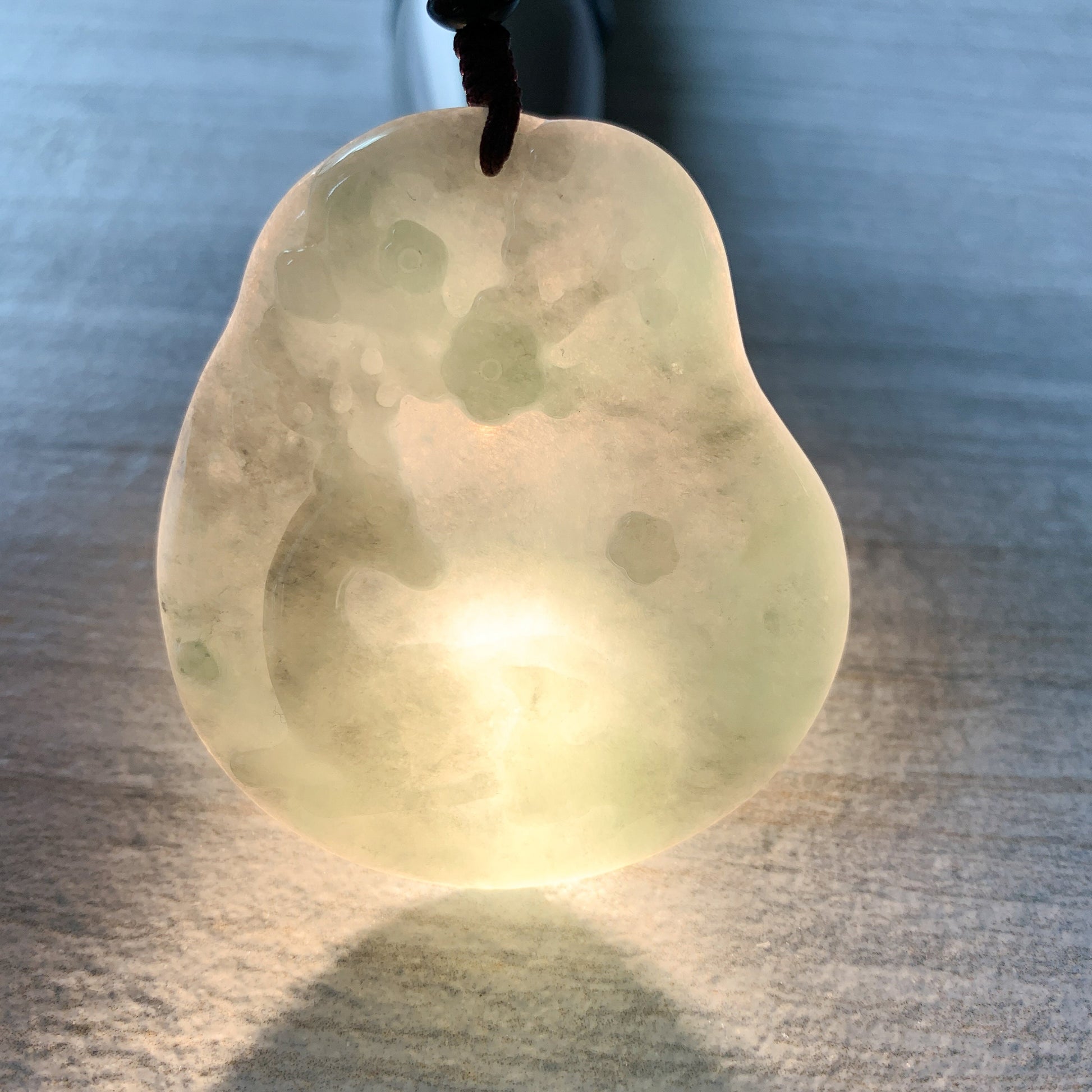 Jadeite Jade Deer in Forest Hand Carved Pendant Necklace, YJ-0321-0420193 - AriaDesignCollection
