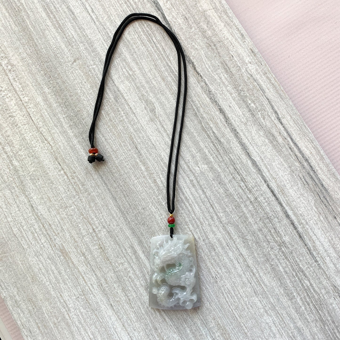 Jadeite Jade Dragon Chinese Zodiac Hand Carved Pendant Necklace, BJ-0621-0005313 - AriaDesignCollection