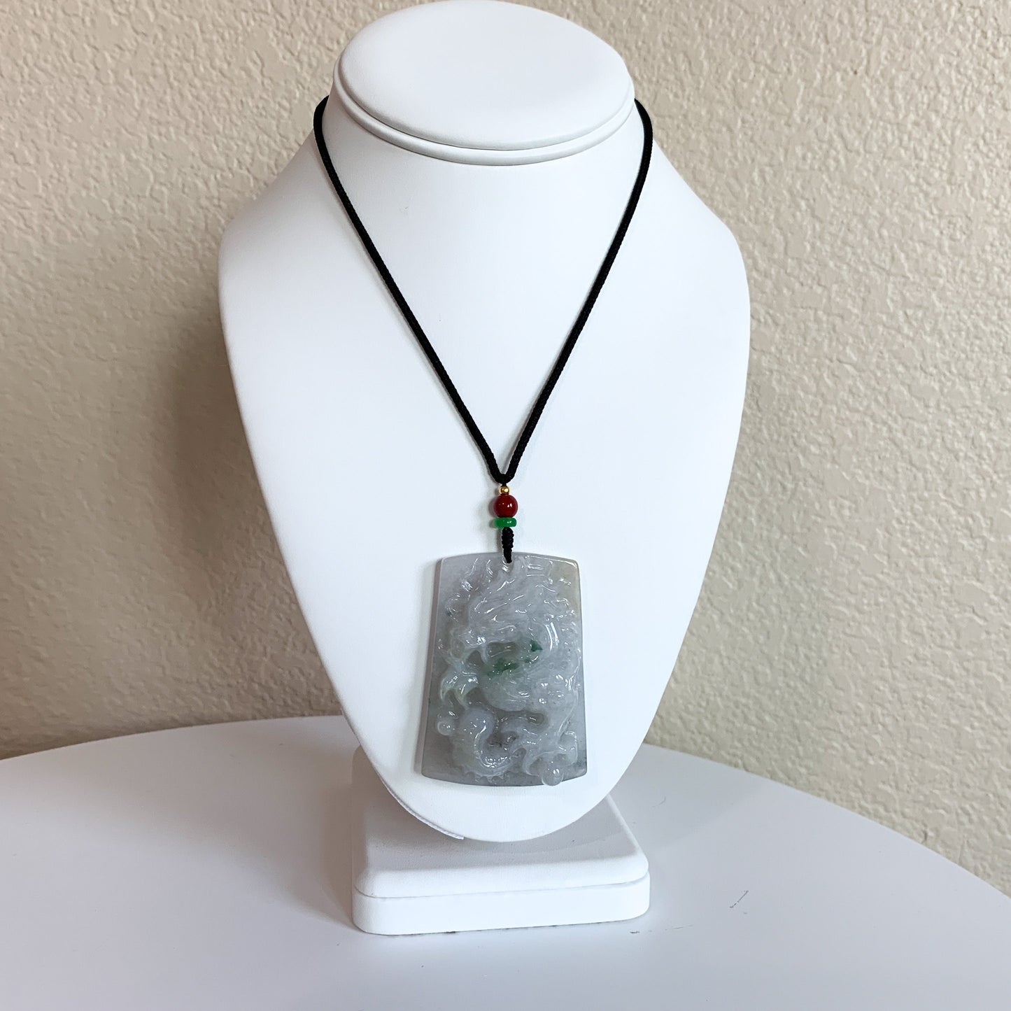Jadeite Jade Dragon Chinese Zodiac Hand Carved Pendant Necklace, BJ-0621-0005313 - AriaDesignCollection