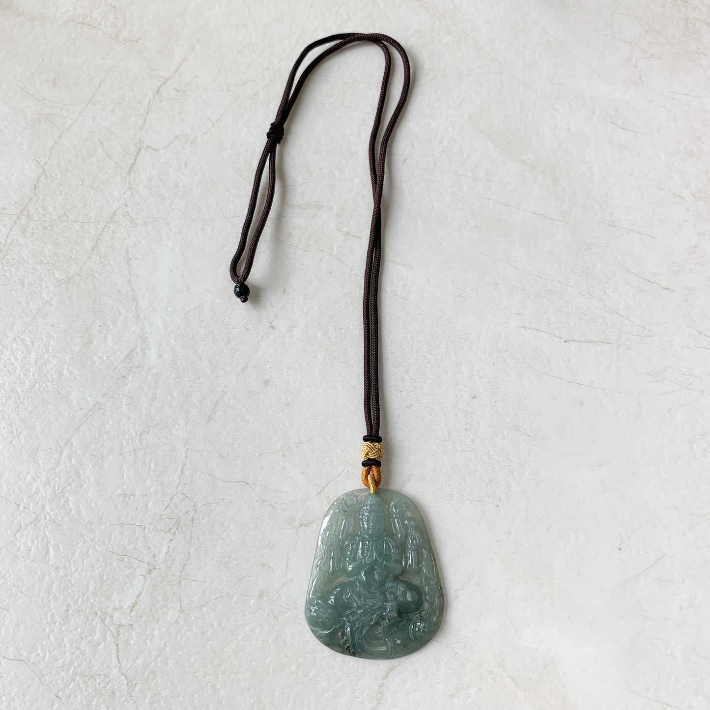 Jadeite Jade Guan Yin Avalokiteshvara Thousand Hands Carved Pendant Necklace, YJ-0321-0420066 - AriaDesignCollection