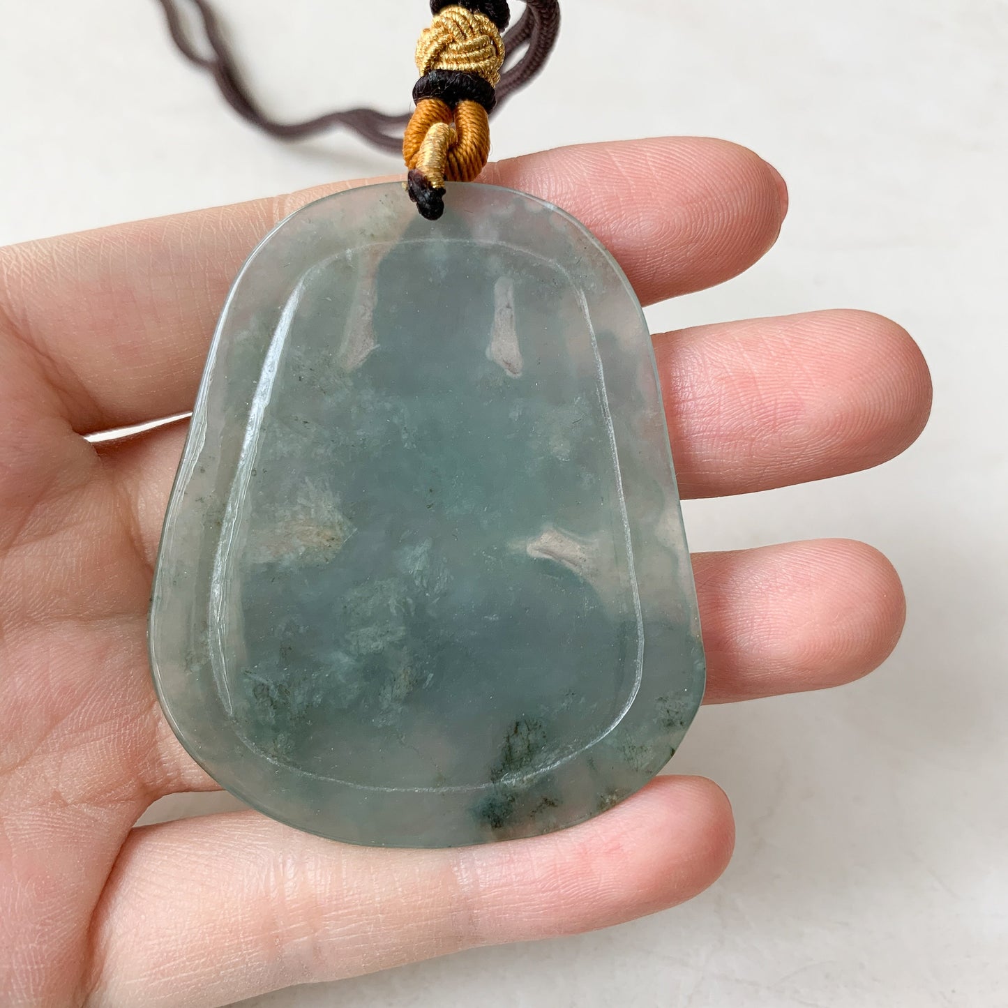 Jadeite Jade Guan Yin Avalokiteshvara Thousand Hands Carved Pendant Necklace, YJ-0321-0420066 - AriaDesignCollection