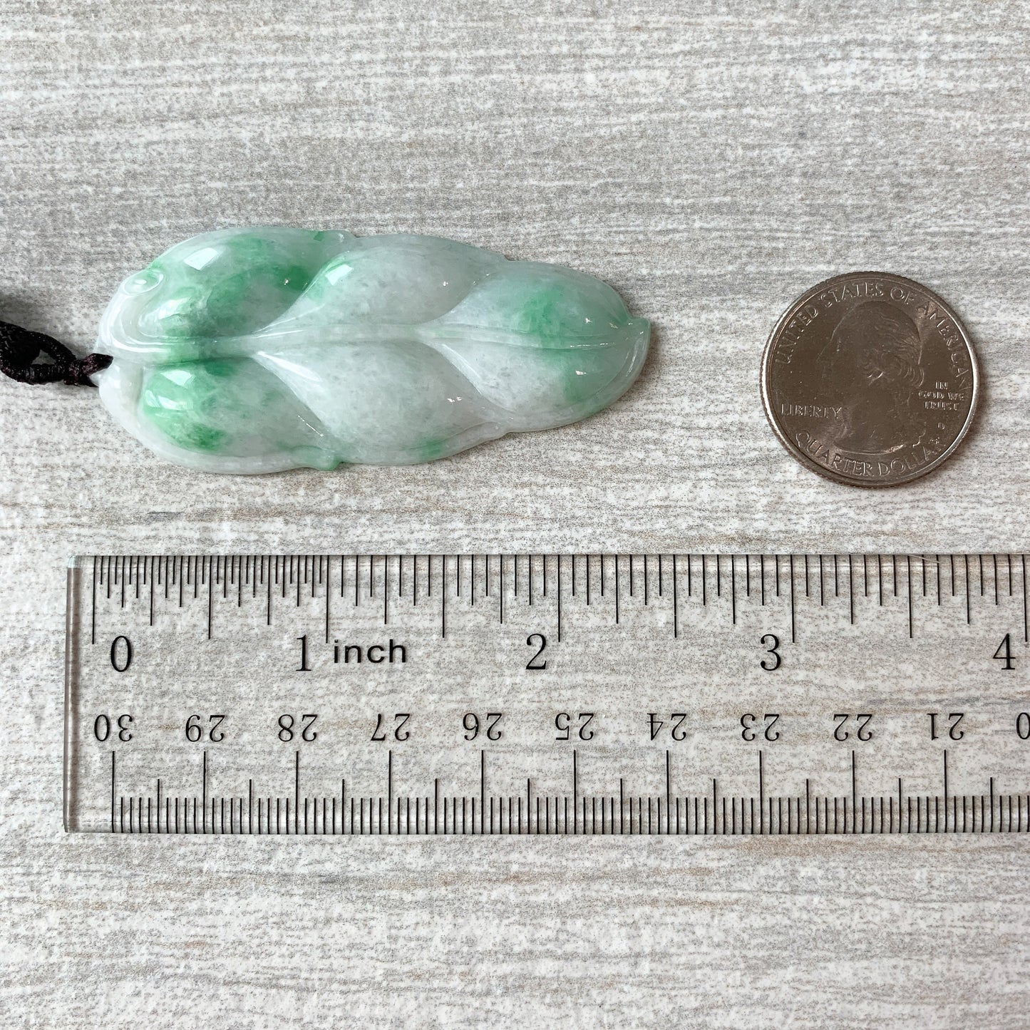Jadeite Jade Leaf Minimalist Pendant Hand Carved Necklace, YJ-0321-0383849-2 - AriaDesignCollection