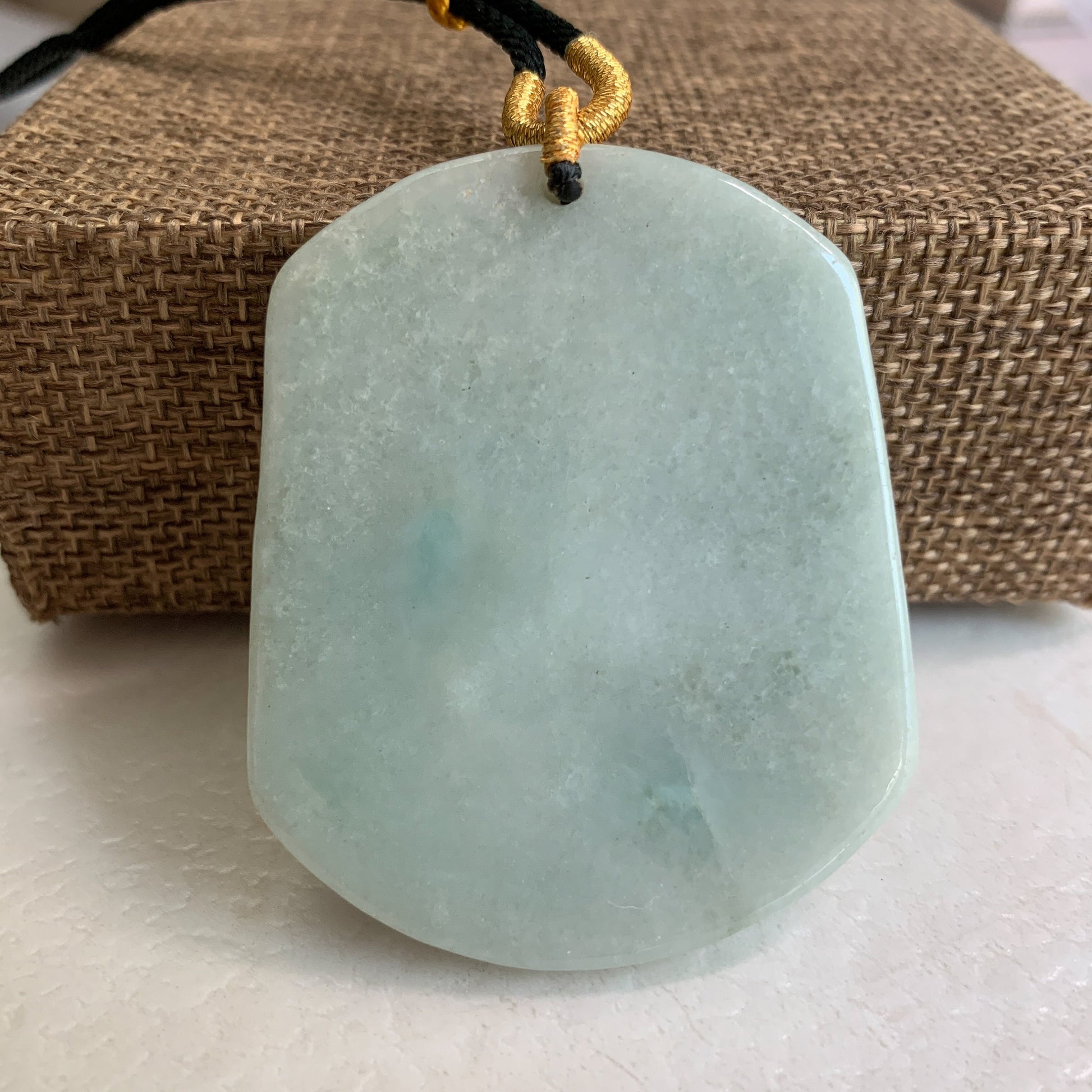 Jadeite Jade Landscape Mountain Forest River Scenery Hand Carved Pendant Necklace, YJ-0321-0437902 - AriaDesignCollection