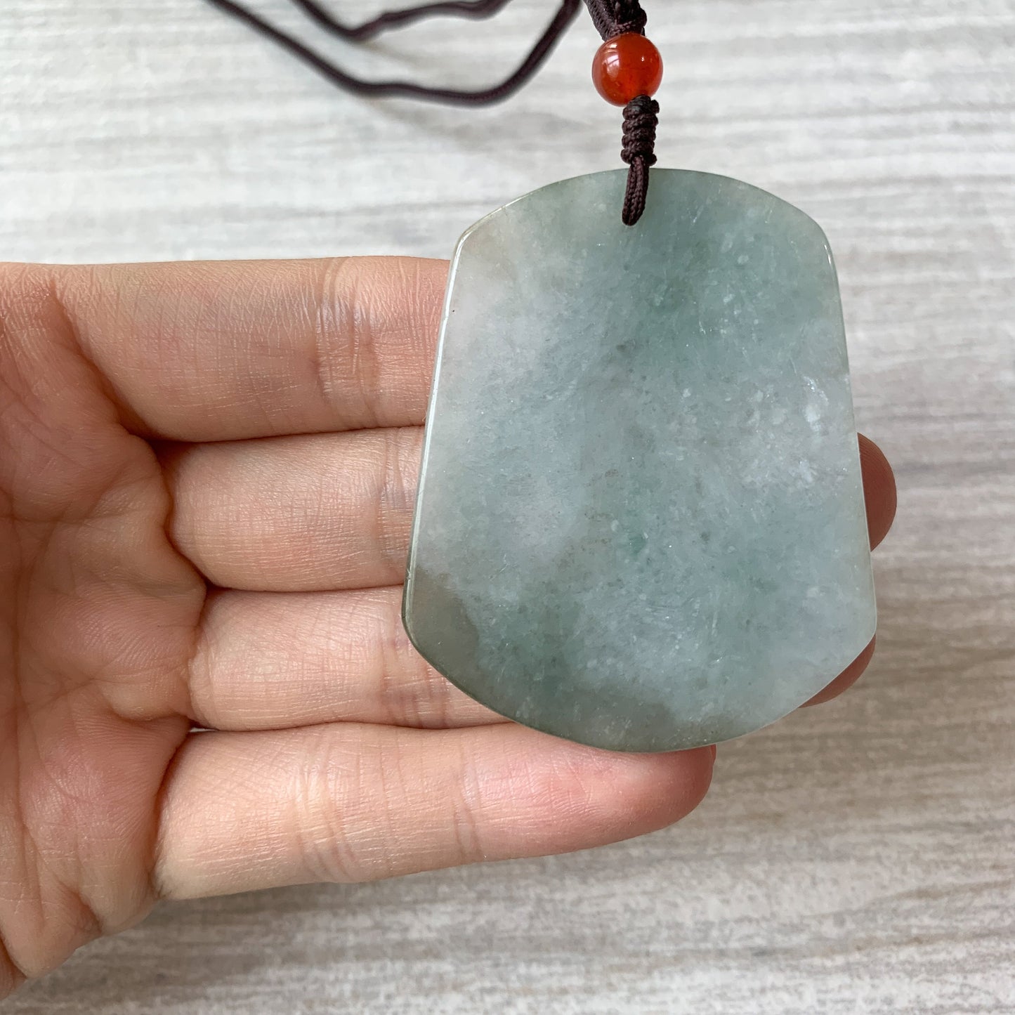 Green Tree pendant, Jadeite Jade, Mountain Forest River Scenery Hand Carved Pendant Necklace, YJ-0321-0234385-2 - AriaDesignCollection