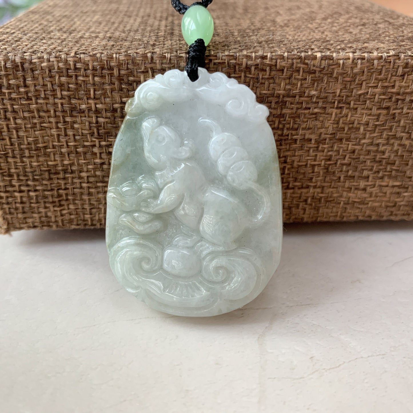 Jadeite Jade Rat Mouse Chinese Zodiac Carved Pendant Necklace, YW-0321-1646804616 - AriaDesignCollection