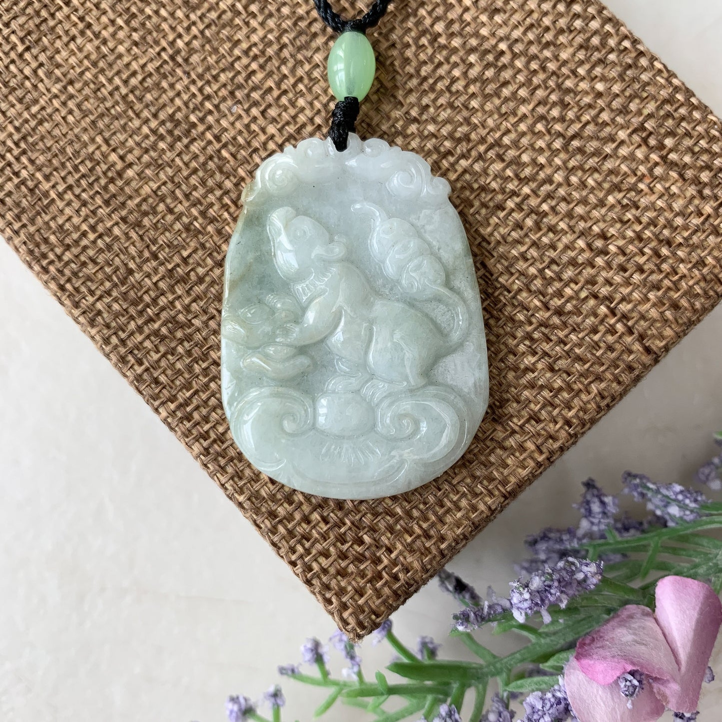 Jadeite Jade Rat Mouse Chinese Zodiac Carved Pendant Necklace, YW-0321-1646804616 - AriaDesignCollection
