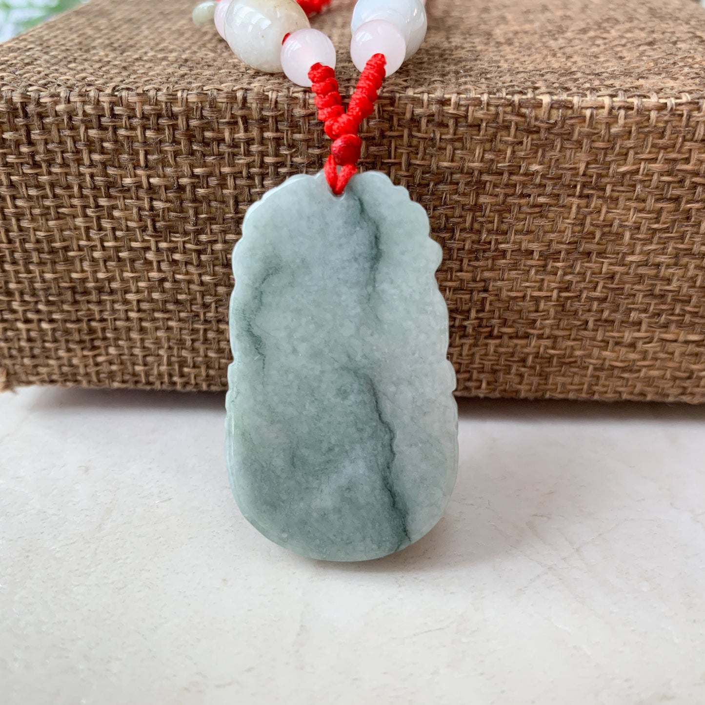 Horse Jadeite Chinese Zodiac Rustic Carved Pendant Necklace, YW-0110-1646804429 - AriaDesignCollection
