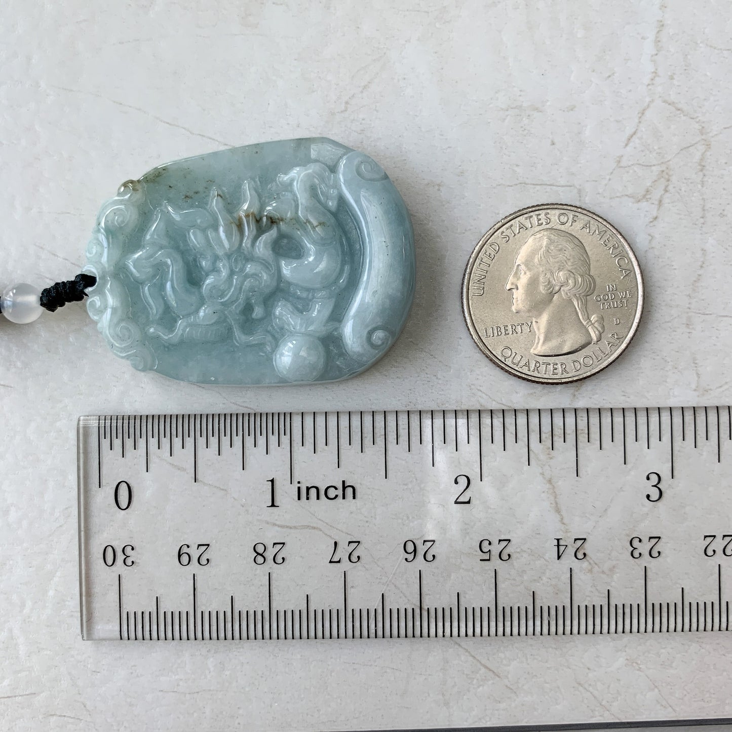 Jadeite Jade Dragon Chinese Zodiac Hand Carved Pendant Necklace, YW-0110-1646799827 - AriaDesignCollection