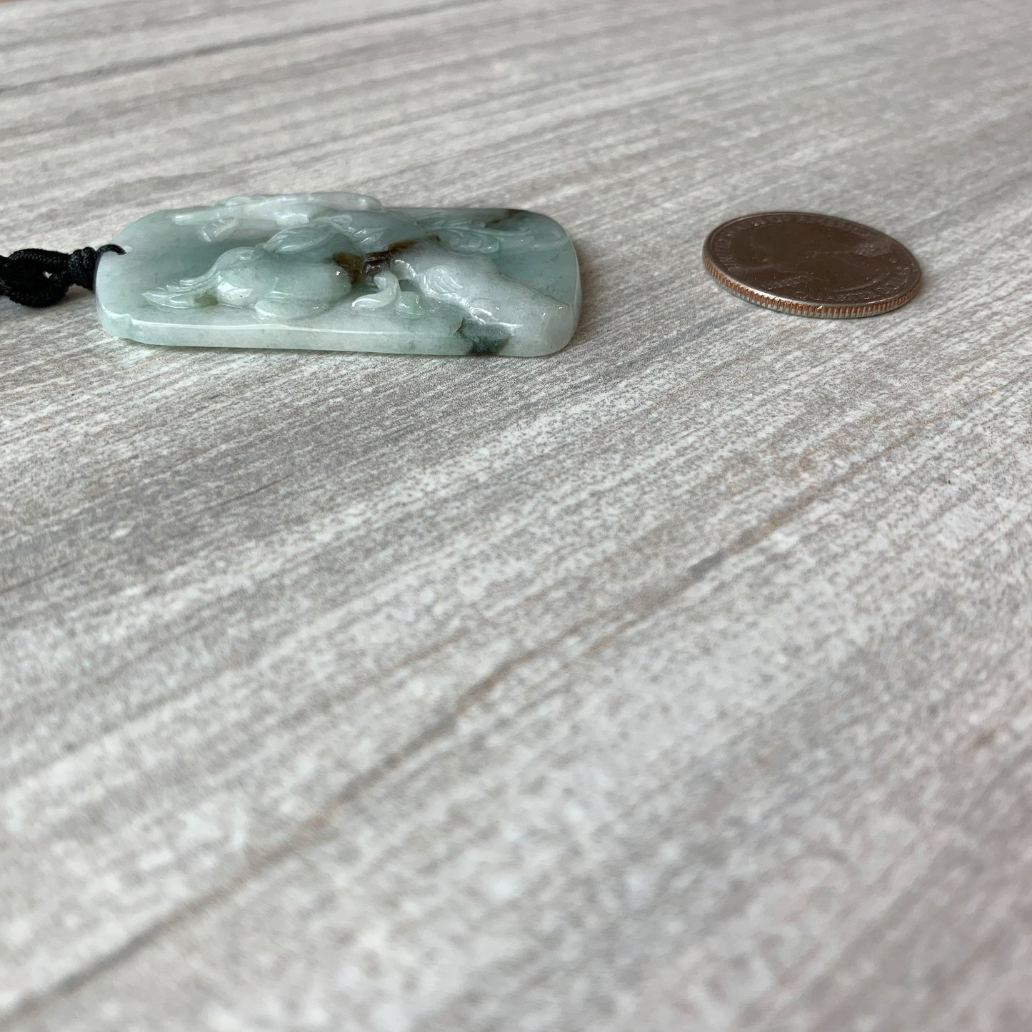 Jadeite Jade Magpie Bird Plum Flower Carved Pendant, YJ-0321-0437900 - AriaDesignCollection
