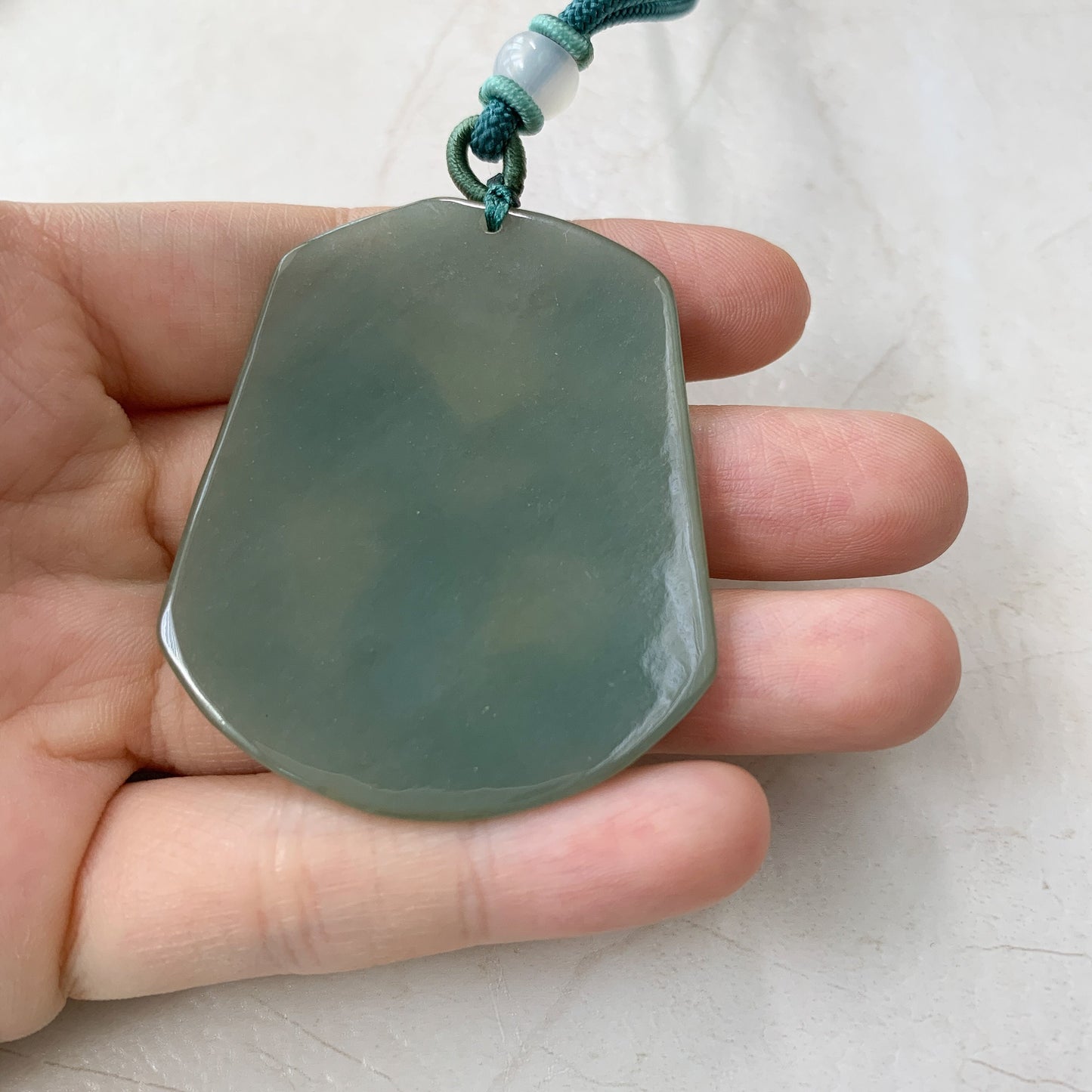 Jadeite Jade Landscape Mountain Forest River Scenery Hand Carved Pendant Necklace, YJ-0110-0371037 - AriaDesignCollection