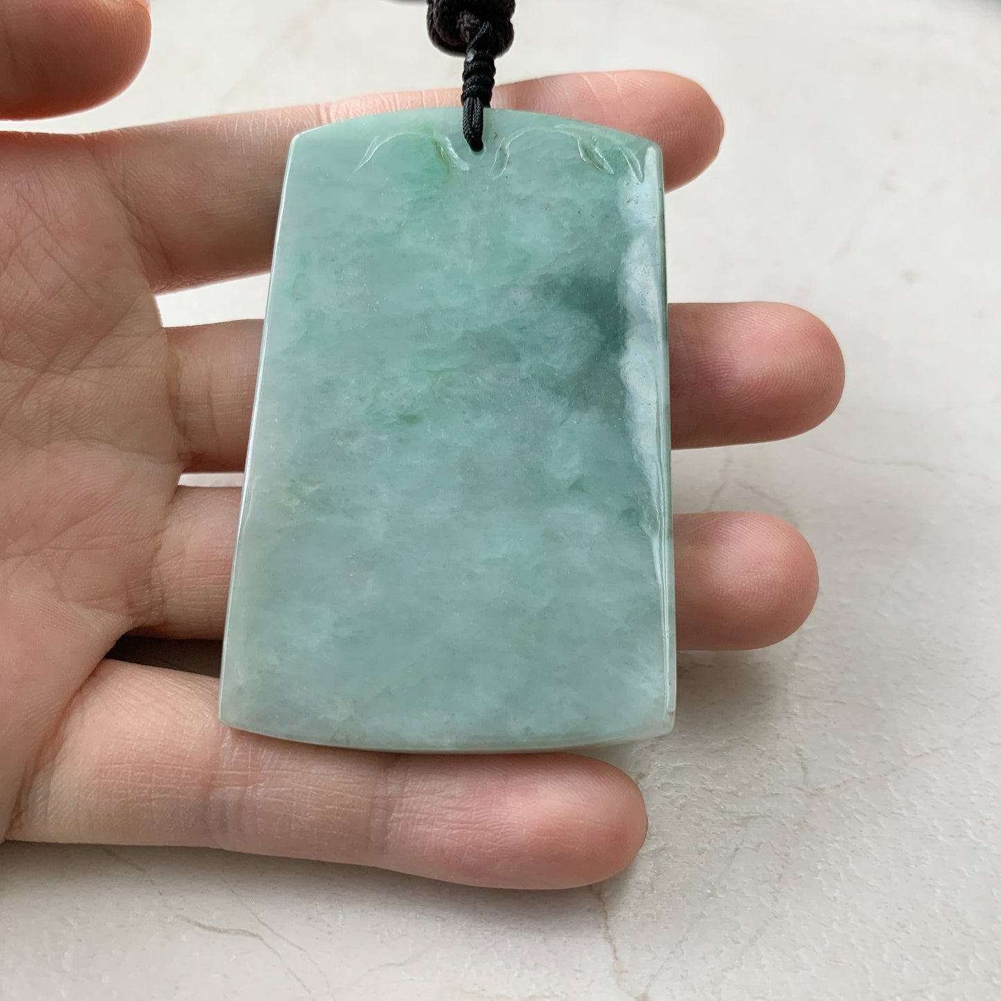 Large Jadeite Jade Dragon Chinese Zodiac Hand Carved Pendant Necklace, YJ-0321-0324504 - AriaDesignCollection