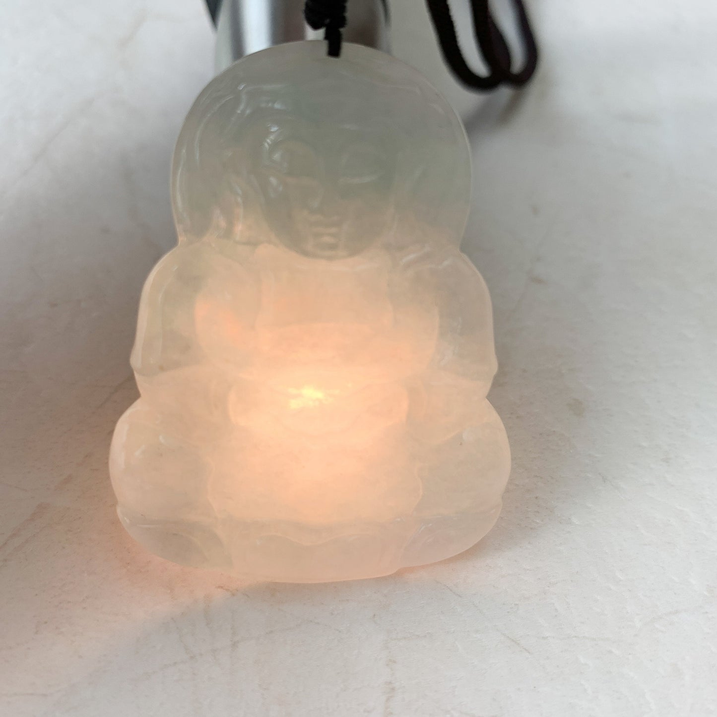 Jadeite Jade Guan Yin Avalokiteshvara Hand Carved Pendant Necklace, YJ-0321-0390692 - AriaDesignCollection