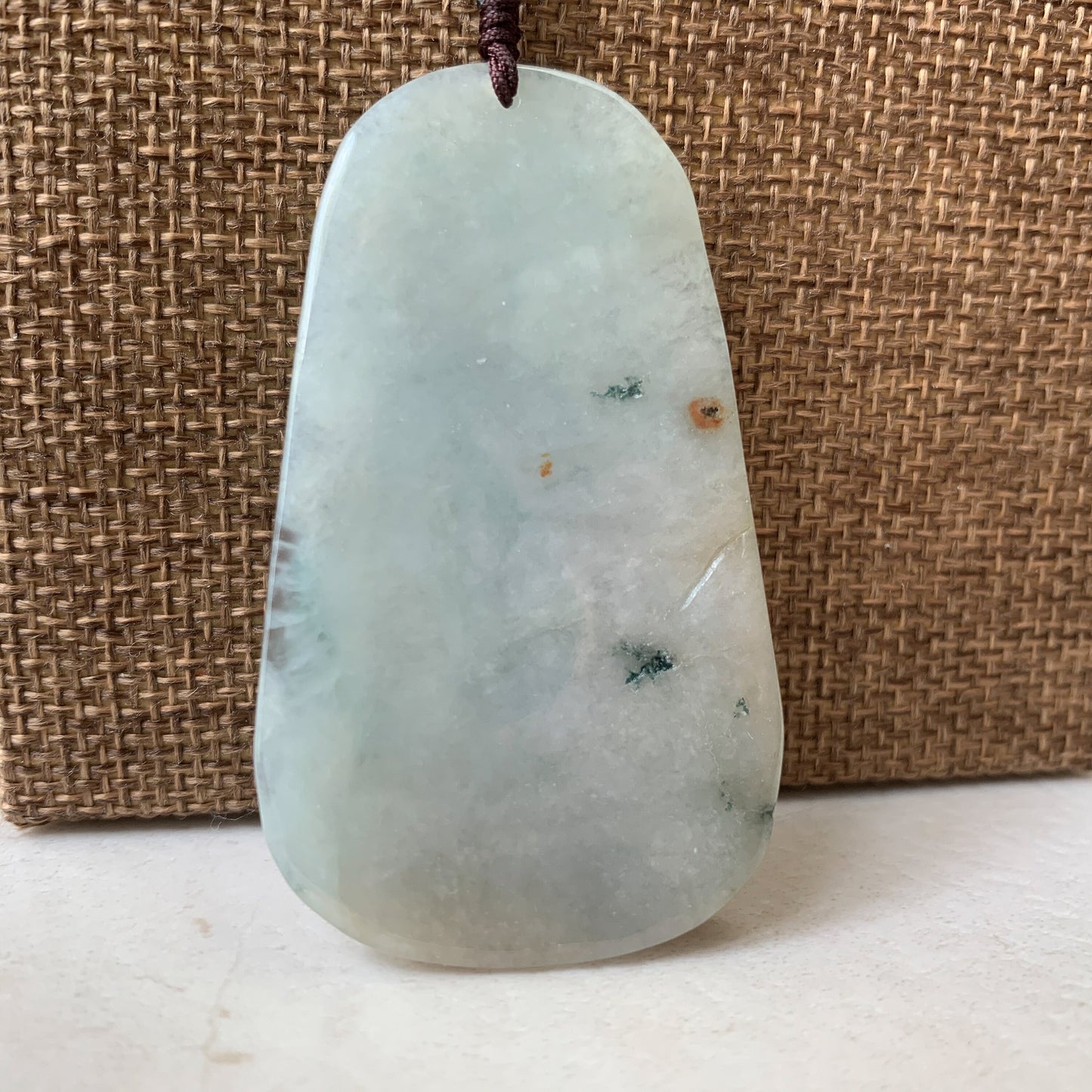 Jadeite Jade Guan Yu Guan Gong Carved Pendant Necklace, YJ-0321-0322421 - AriaDesignCollection