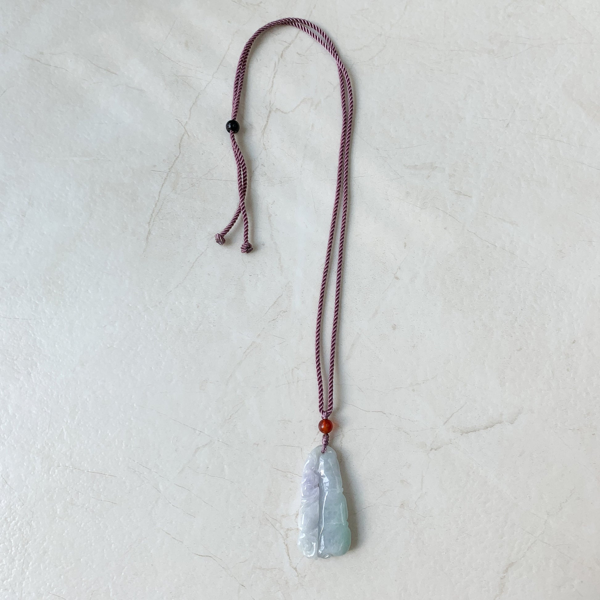 Jadeite Jade Dual Side Hand Carved Bamboo Necklace, YW-0110-1646519968 - AriaDesignCollection