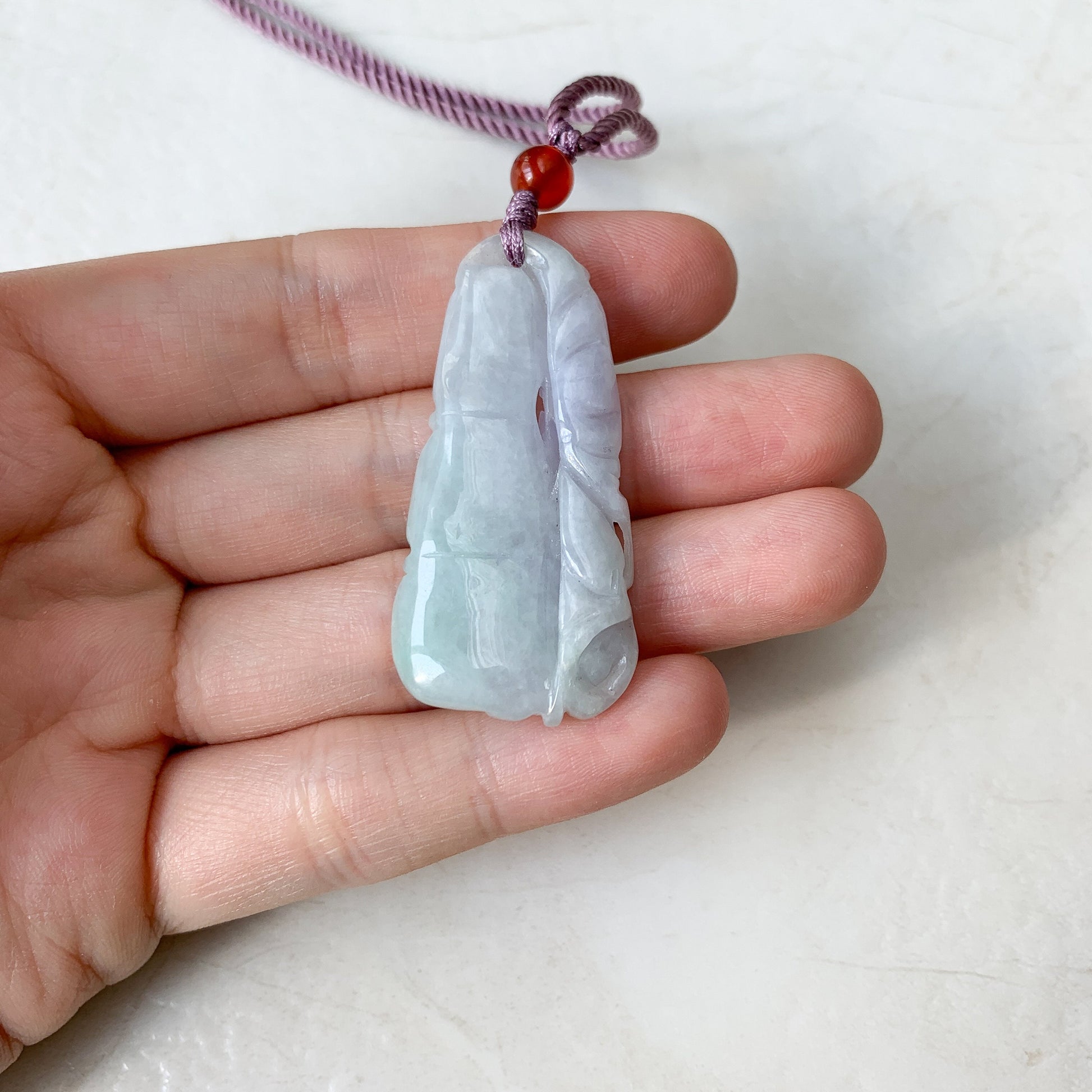 Jadeite Jade Dual Side Hand Carved Bamboo Necklace, YW-0110-1646519968 - AriaDesignCollection