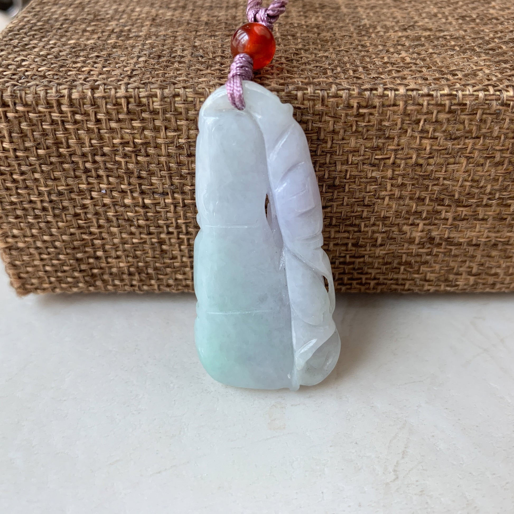Jadeite Jade Dual Side Hand Carved Bamboo Necklace, YW-0110-1646519968 - AriaDesignCollection