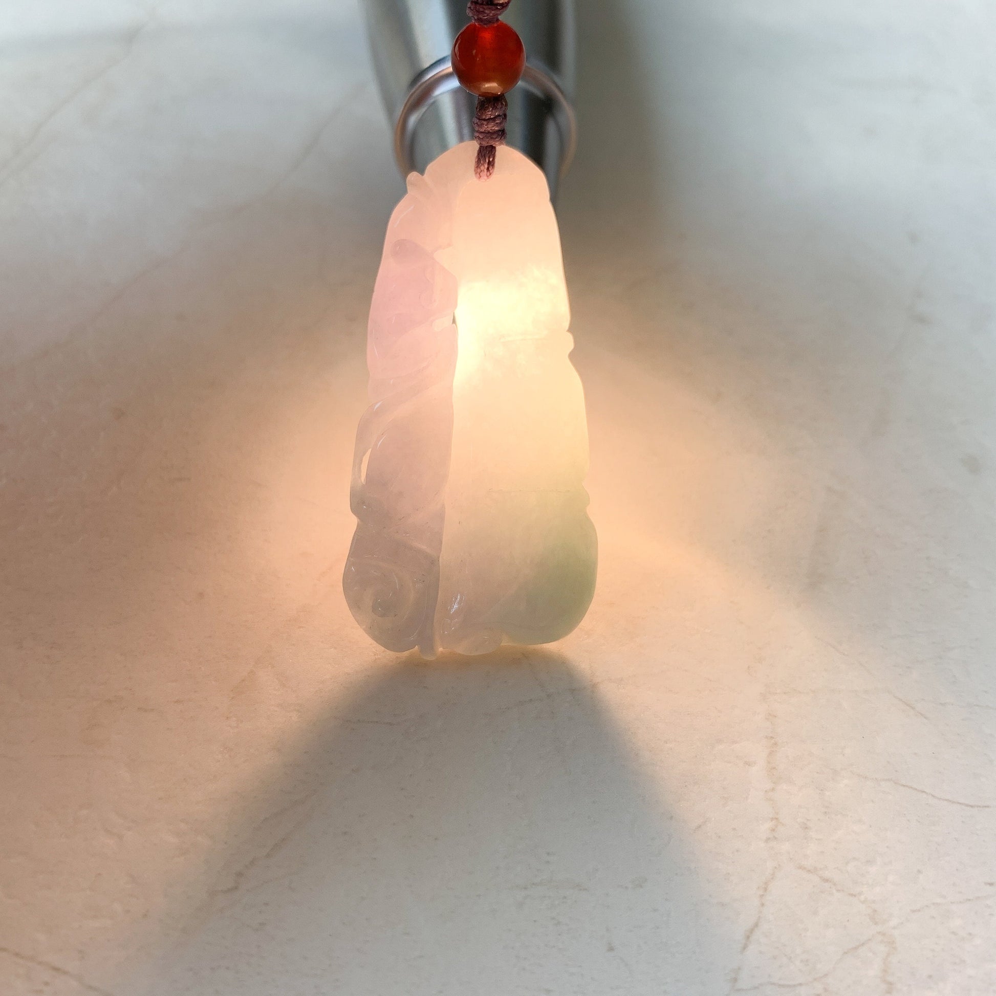 Jadeite Jade Dual Side Hand Carved Bamboo Necklace, YW-0110-1646519968 - AriaDesignCollection