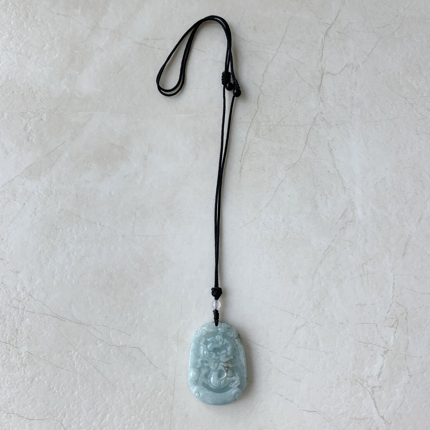 Jadeite Jade Dragon Chinese Zodiac Hand Carved Pendant Necklace, YW-0110-1646799827 - AriaDesignCollection
