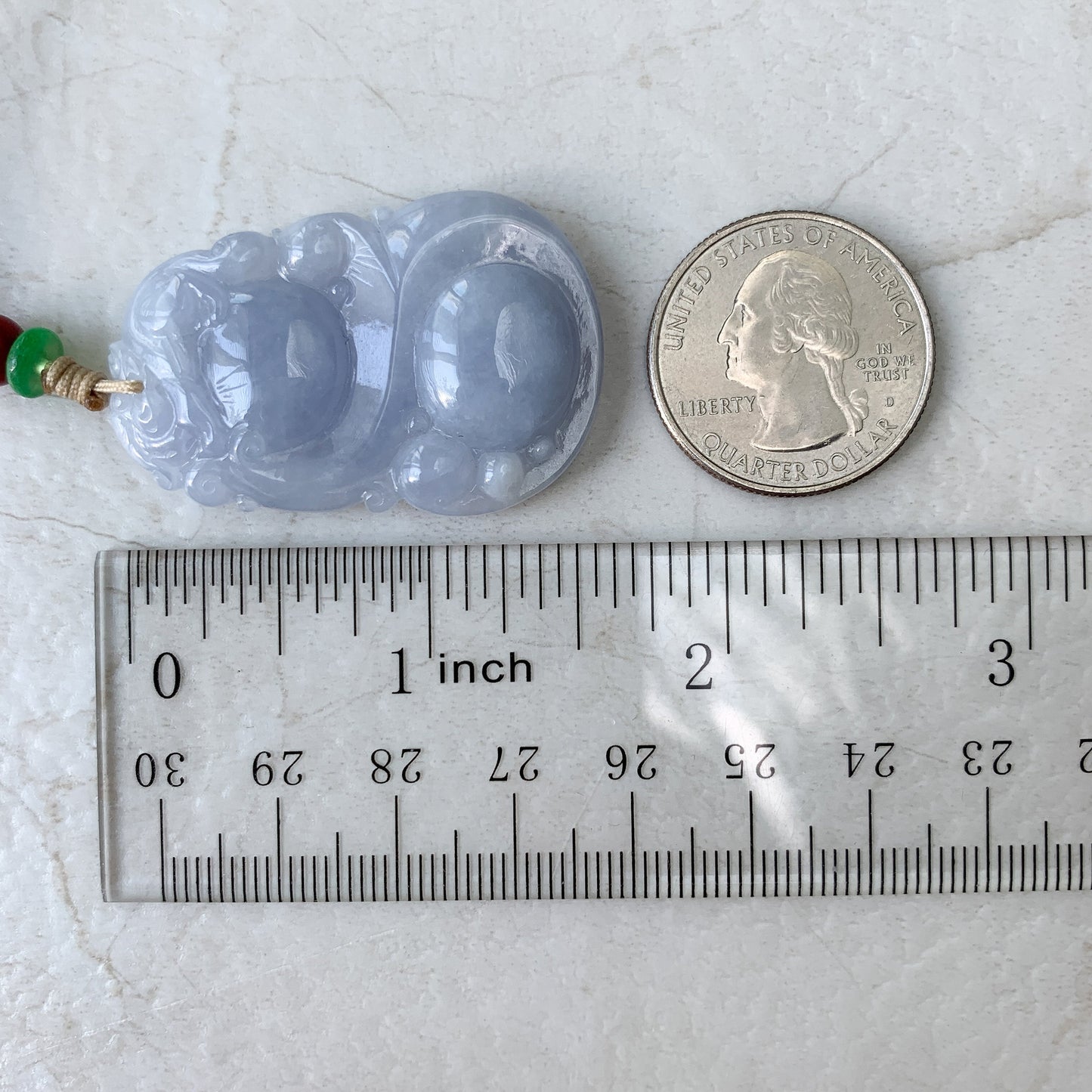 Purple Jadeite Jade Pi Xiu, Pixiu, 貔貅, Ruyi Calabash Stone Bottle Gourd Pendant Necklace, YW-0110-1646781816 - AriaDesignCollection
