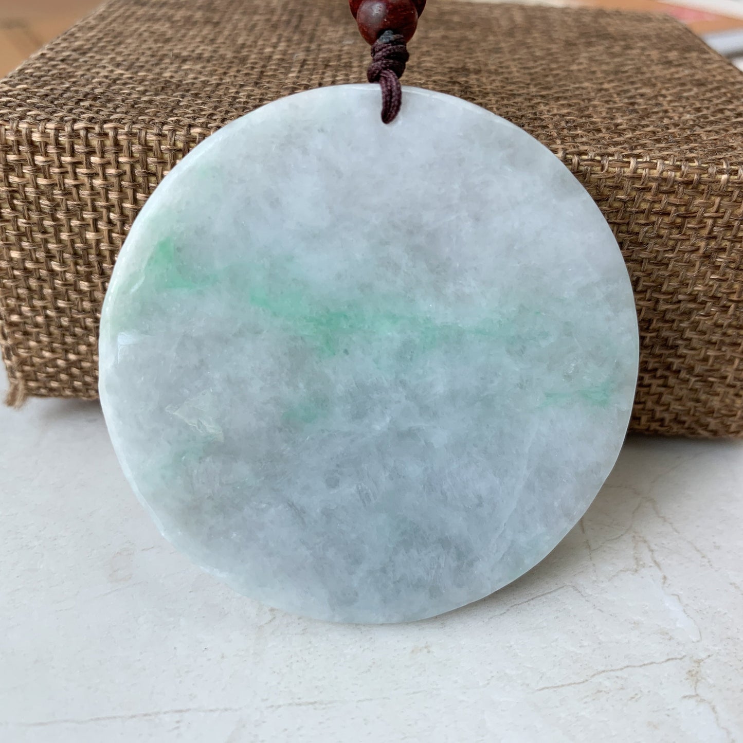 Large Jadeite Jade Guan Yin Avalokiteshvara Hand Carved Pendant Necklace, YJ-0321-0427195 - AriaDesignCollection