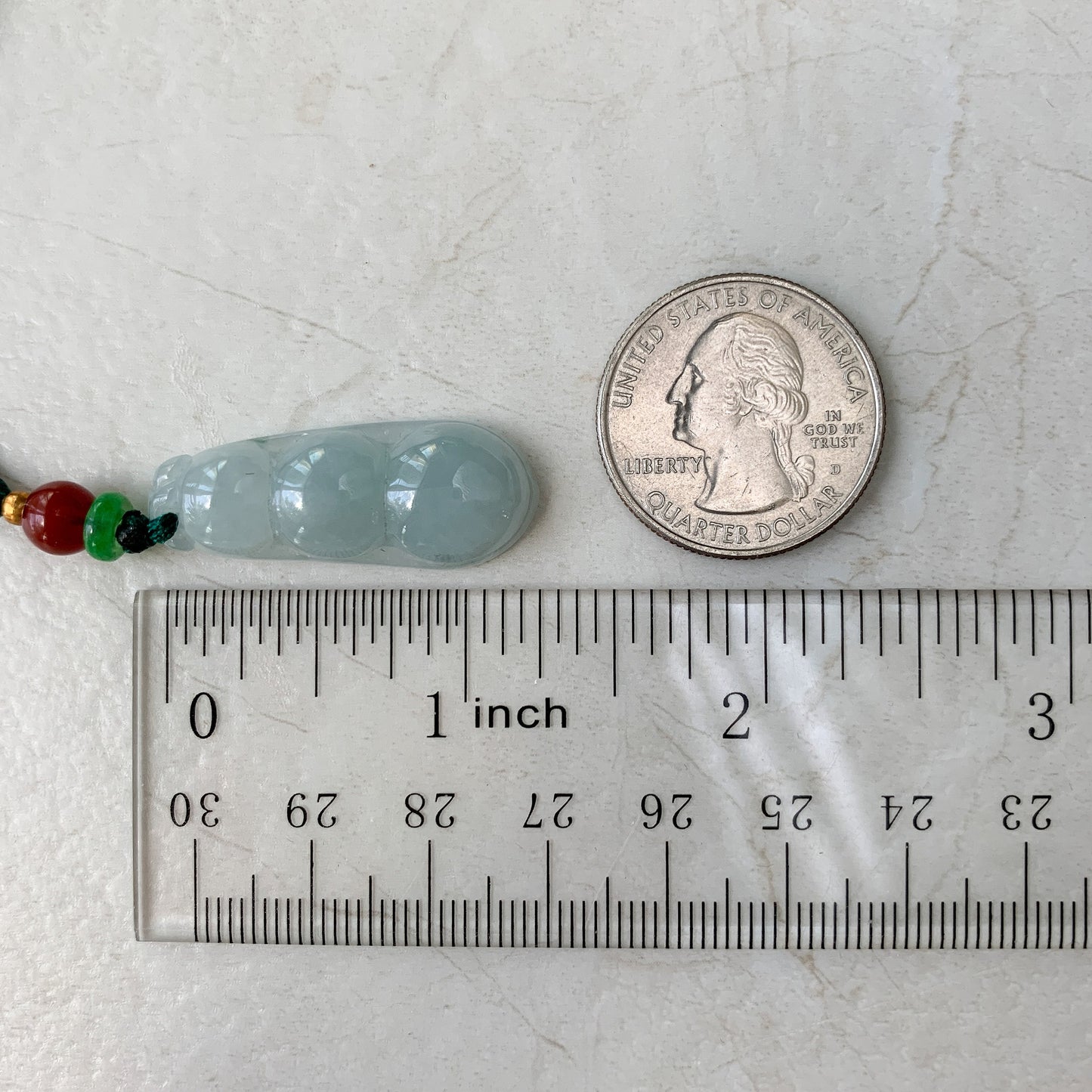 Jadeite Jade Icy Translucent Snow Pea Carved Necklace, YJ-0321-0427724 - AriaDesignCollection