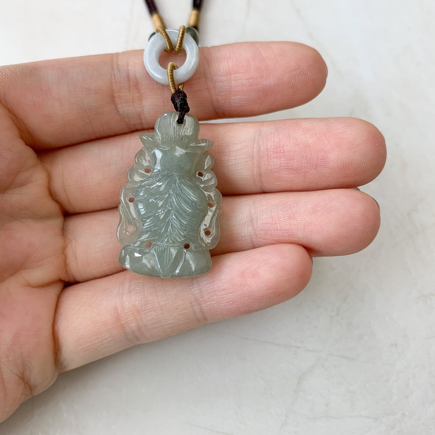 Jadeite Jade Guan Yin Avalokiteshvara Hand Carved Head Pendant, YW-0110-1646760457 - AriaDesignCollection