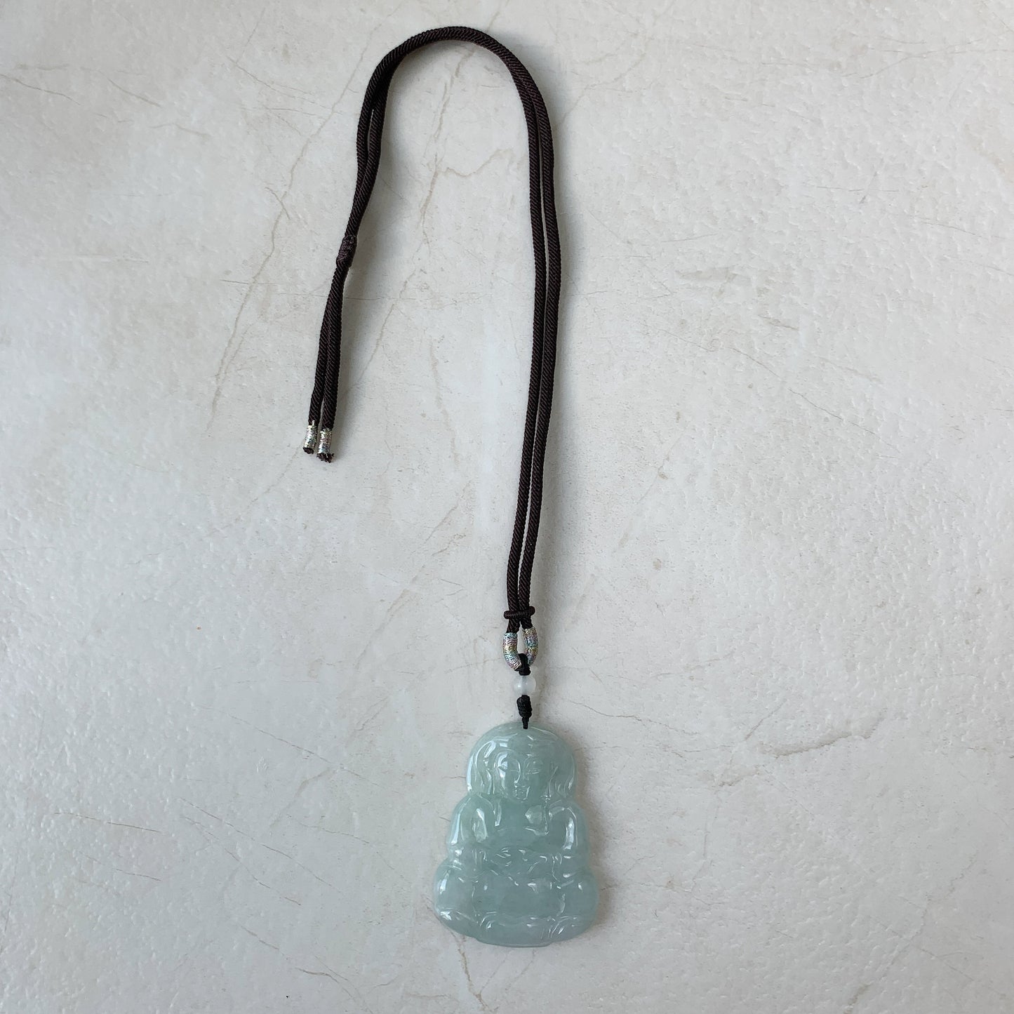 Jadeite Jade Guan Yin Avalokiteshvara Hand Carved Pendant Necklace, YJ-0321-0390692 - AriaDesignCollection