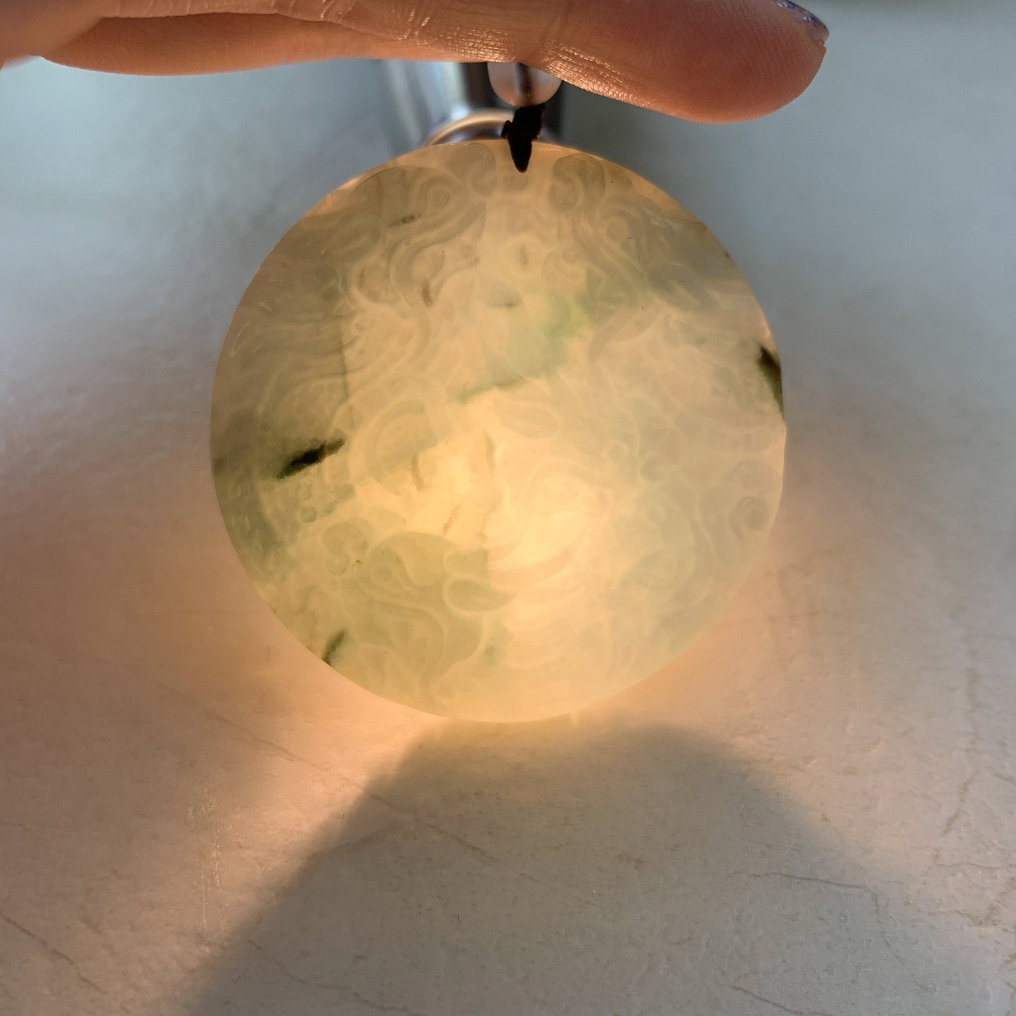 9 Dragon Jadeite Jade Chinese Zodiac Hand Carved Pendant Necklace, YJ-0321-0390680 - AriaDesignCollection