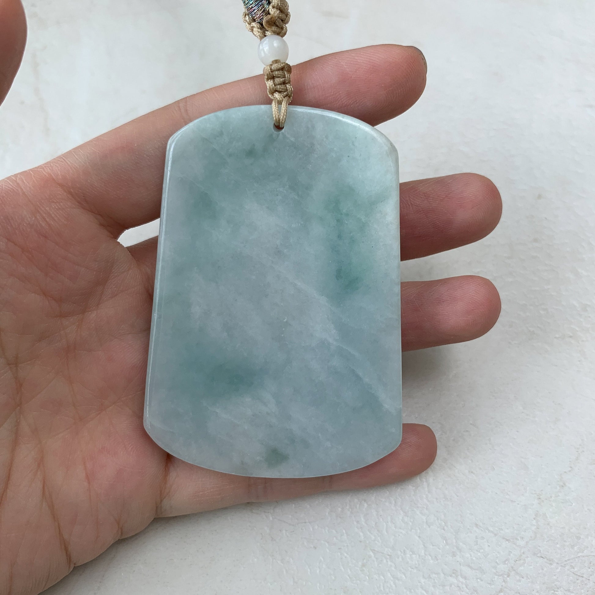 Large Jadeite Jade Dragon Chinese Zodiac Hand Carved Pendant Necklace, YJ-0321-0447038 - AriaDesignCollection