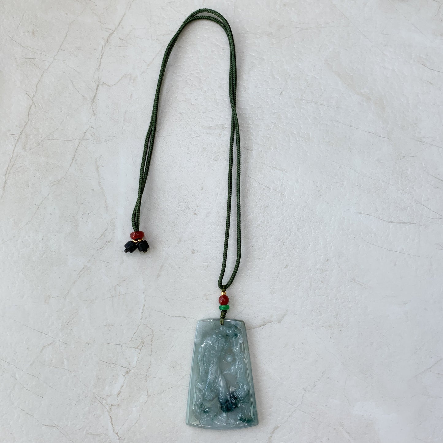 Jadeite Jade Tiger Chinese Zodiac Carved Pendant Necklace, YJ-0321-0324816 - AriaDesignCollection