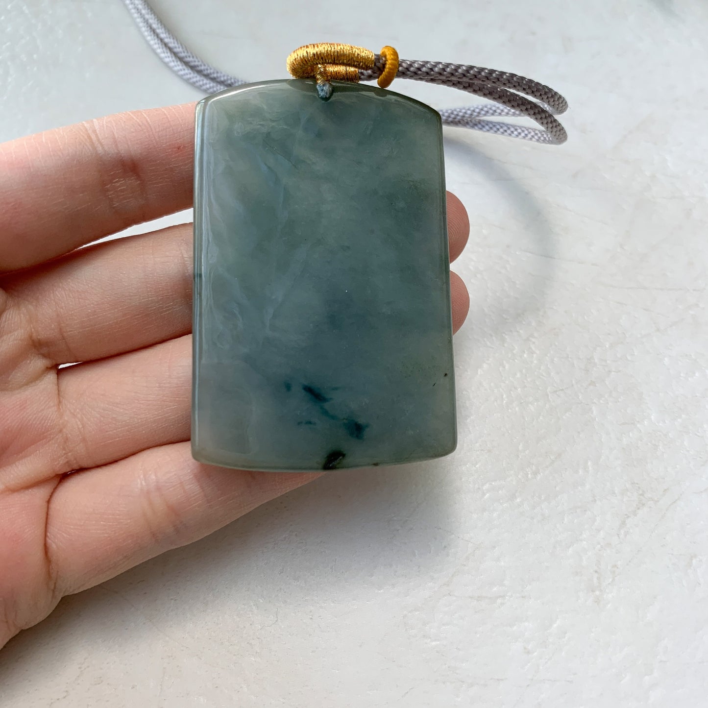 Jadeite Jade Guan Yin Kwan Yin Protected by Dragon Avalokitesvara Semi-Translucent Carved Pendant Necklace, YJ-0321-0348626 - AriaDesignCollection