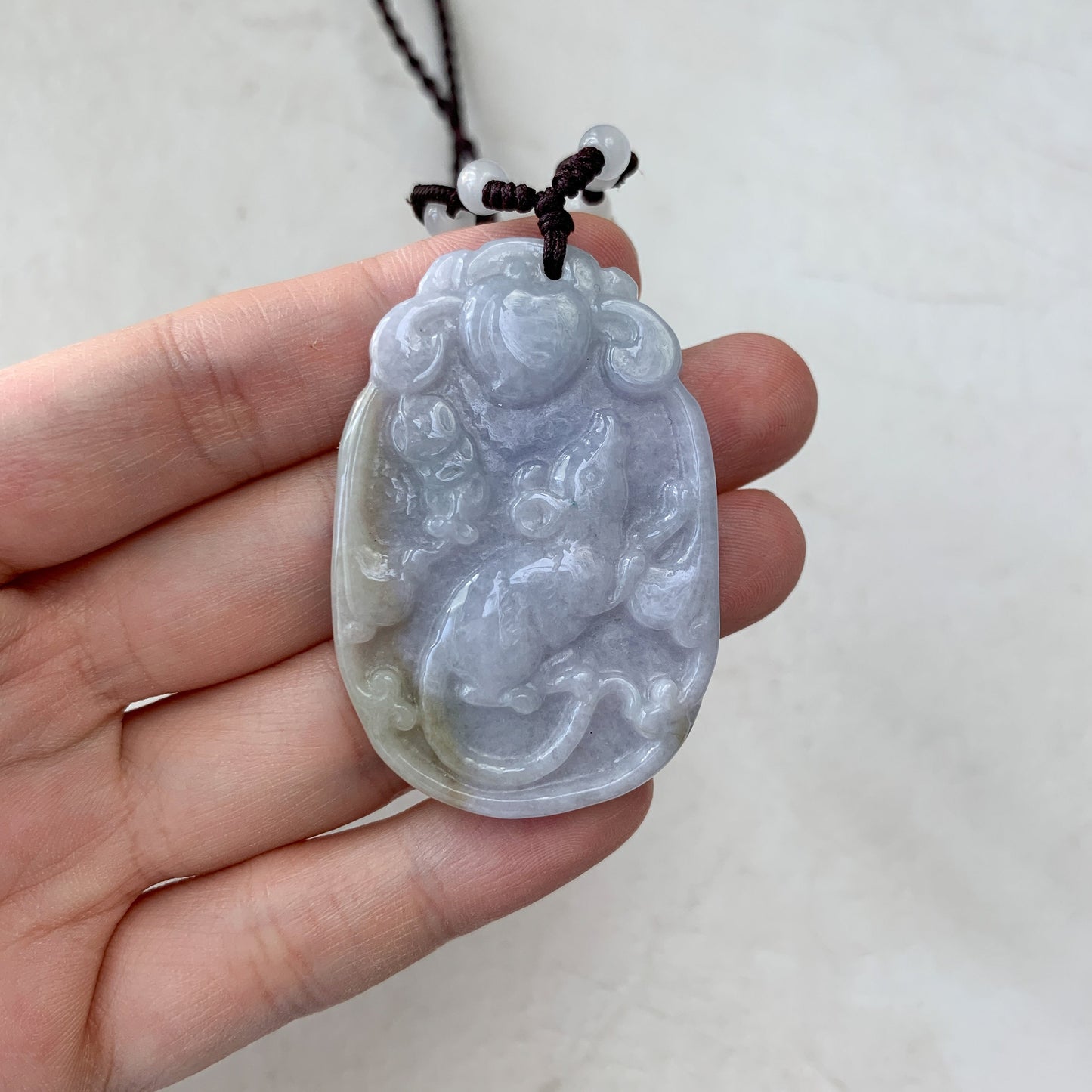 Jadeite Jade Rat Mouse Chinese Zodiac Carved Pendant, YW-0110-1646976509 - AriaDesignCollection