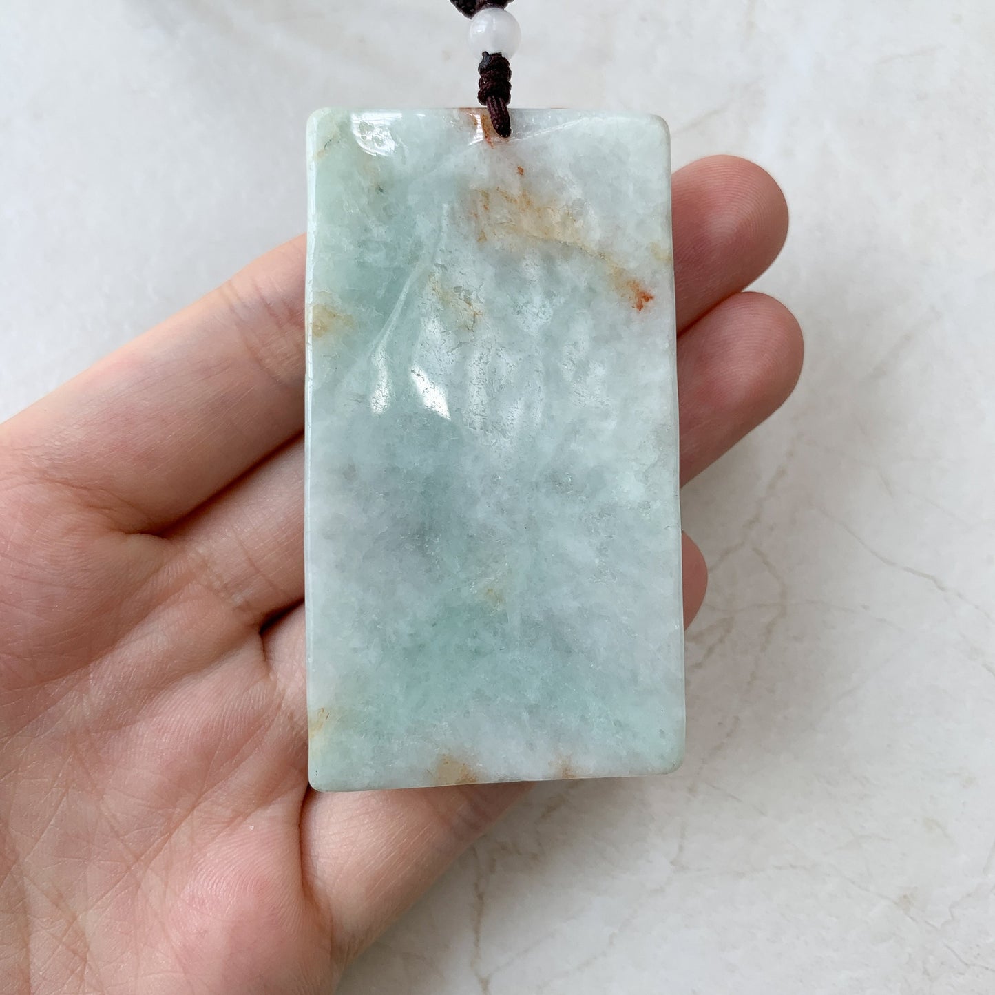 Rustic Style Jadeite Jade Dragon Chinese Zodiac Hand Carved Pendant Necklace, YJ-0321-0425727 - AriaDesignCollection