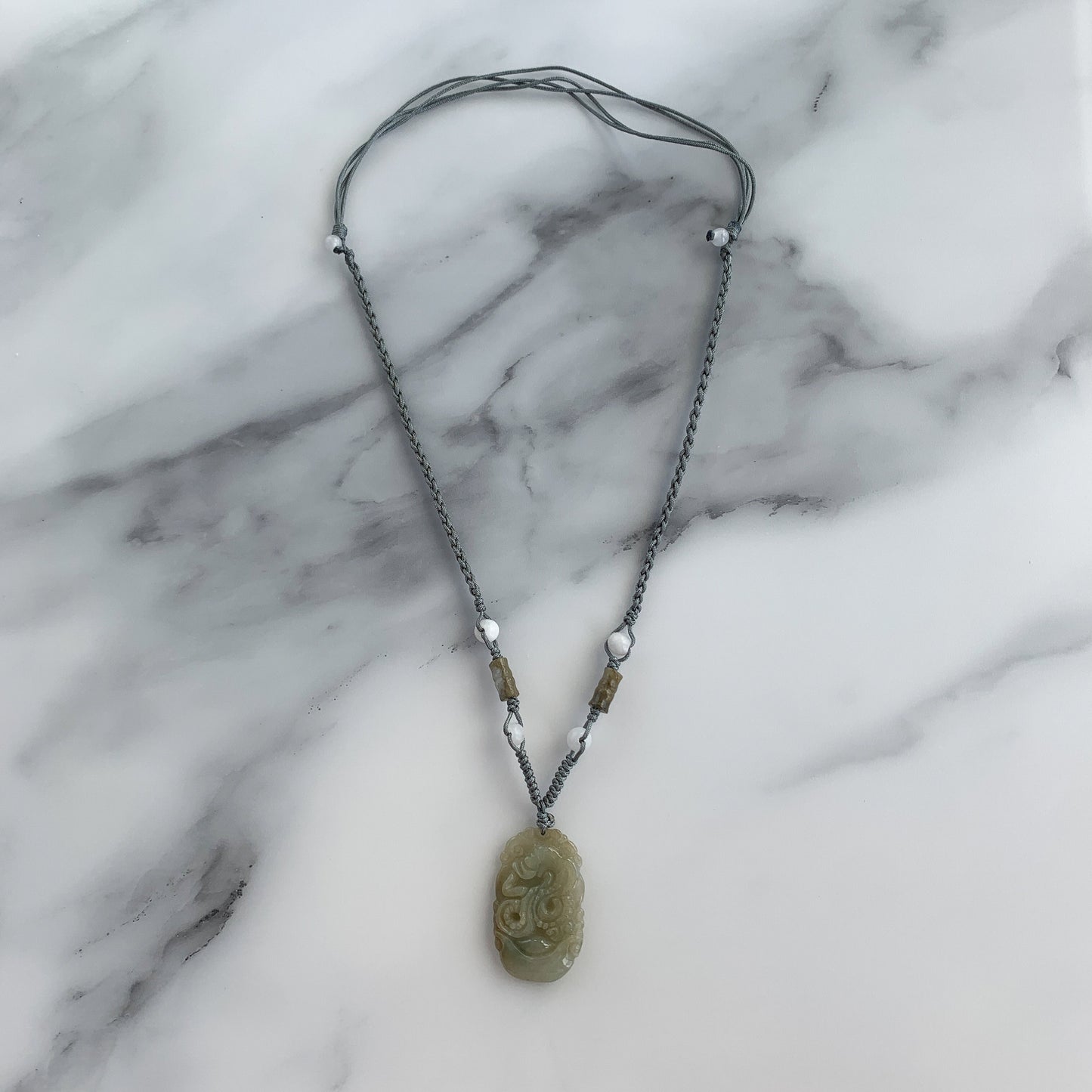 Jadeite Jade Snake Chinese Zodiac Carved Pendant Necklace, YJ-0321-1645570091 - AriaDesignCollection