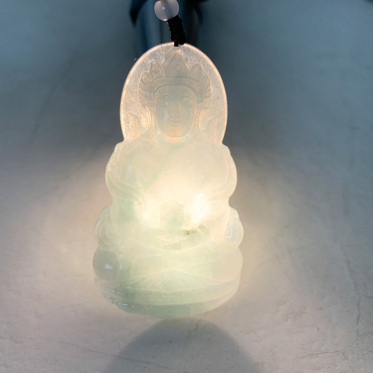 Jadeite Jade Guan Yin Avalokiteshvara Hand Carved Pendant Necklace, YJ-0321-0231980 - AriaDesignCollection